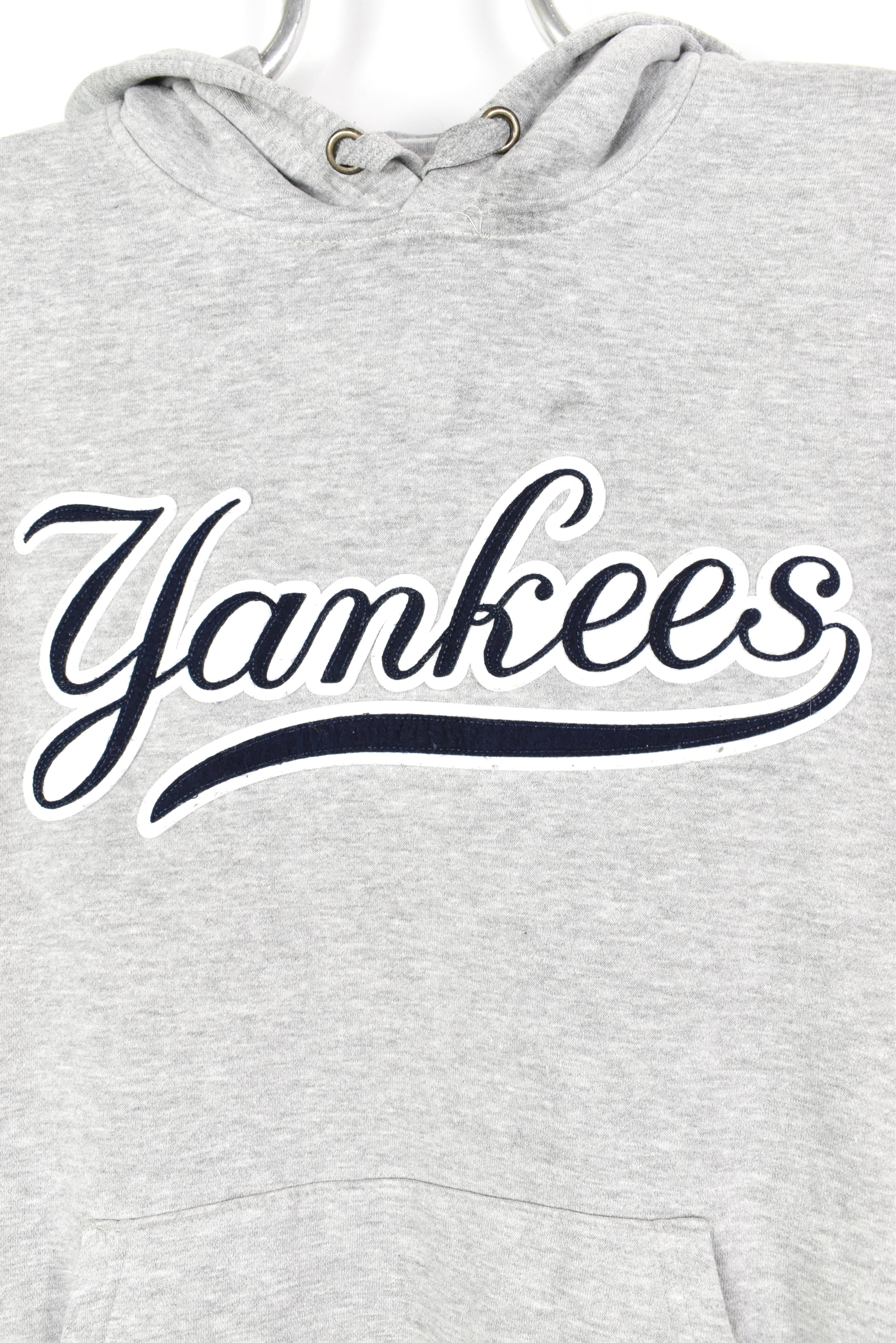 VINTAGE MLB NEW YORK YANKEES GREY HOODIE | XL PRO SPORT