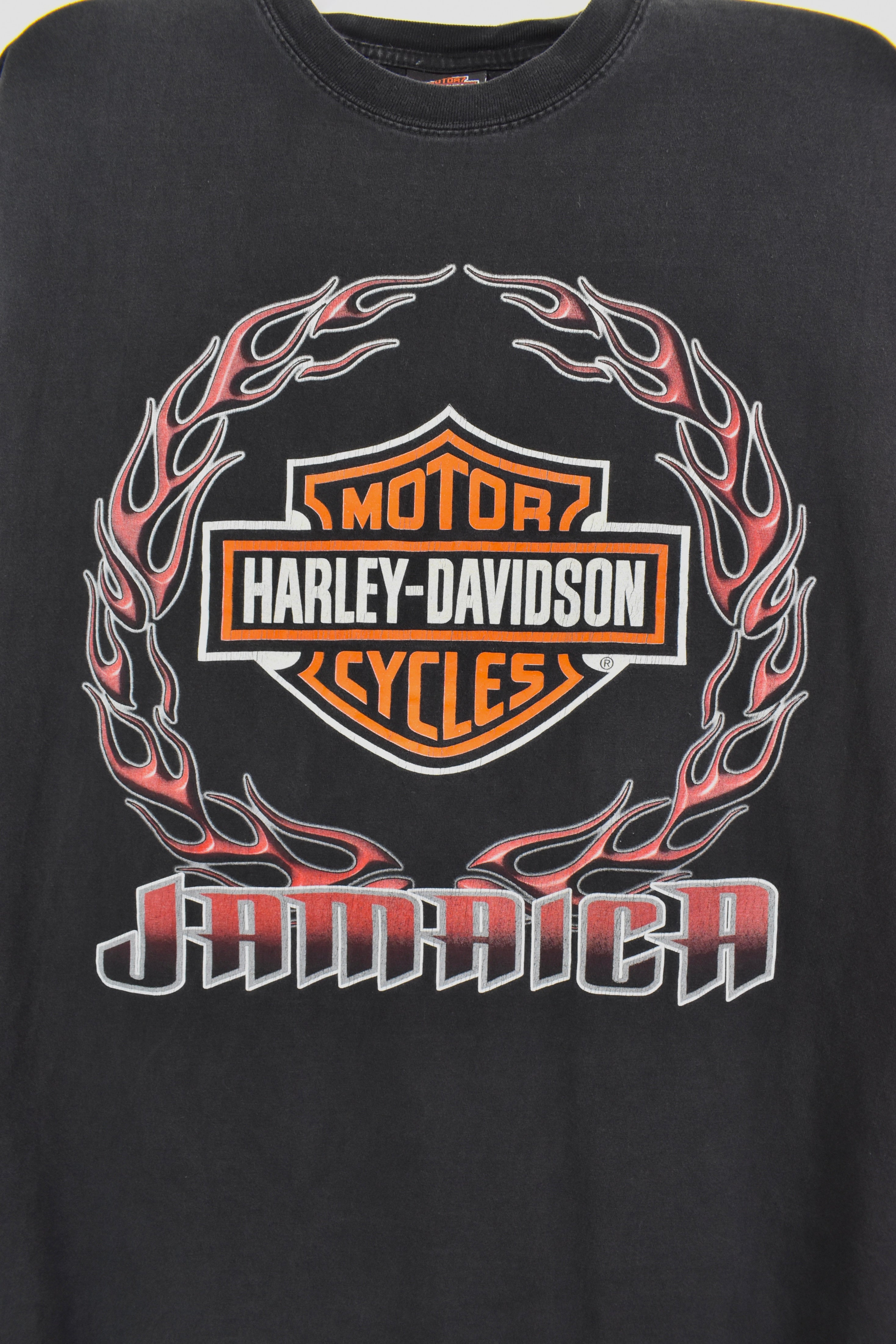 Vintage Harley Davidson shirt, black Jamaica graphic tee - AU XL HARLEY DAVIDSON