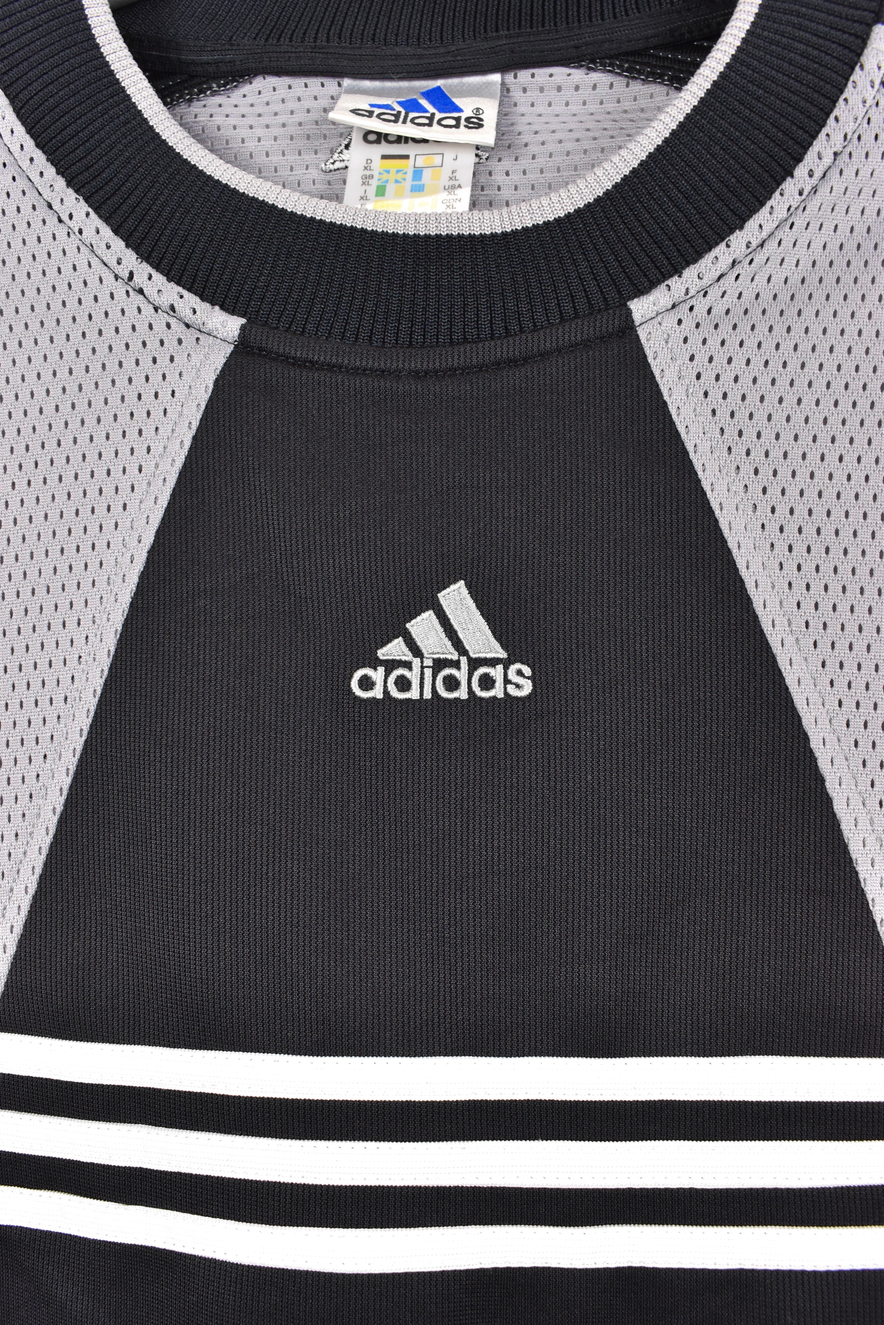 Vintage Adidas shirt, sportswear black embroidered tee - AU XXL ADIDAS