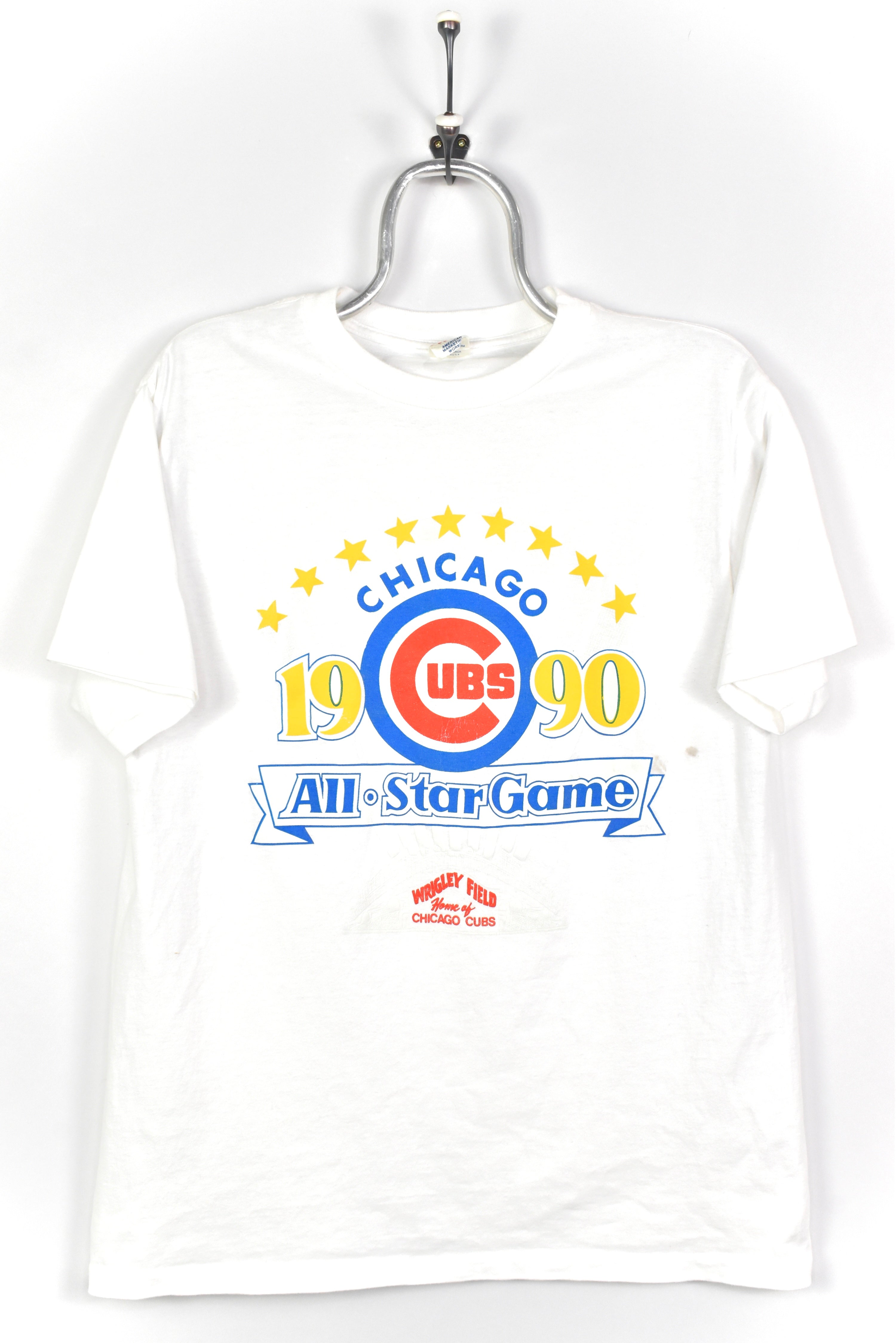 VINTAGE 1990 CHICAGO CUBS WHITE T-SHIRT | LARGE PRO SPORT