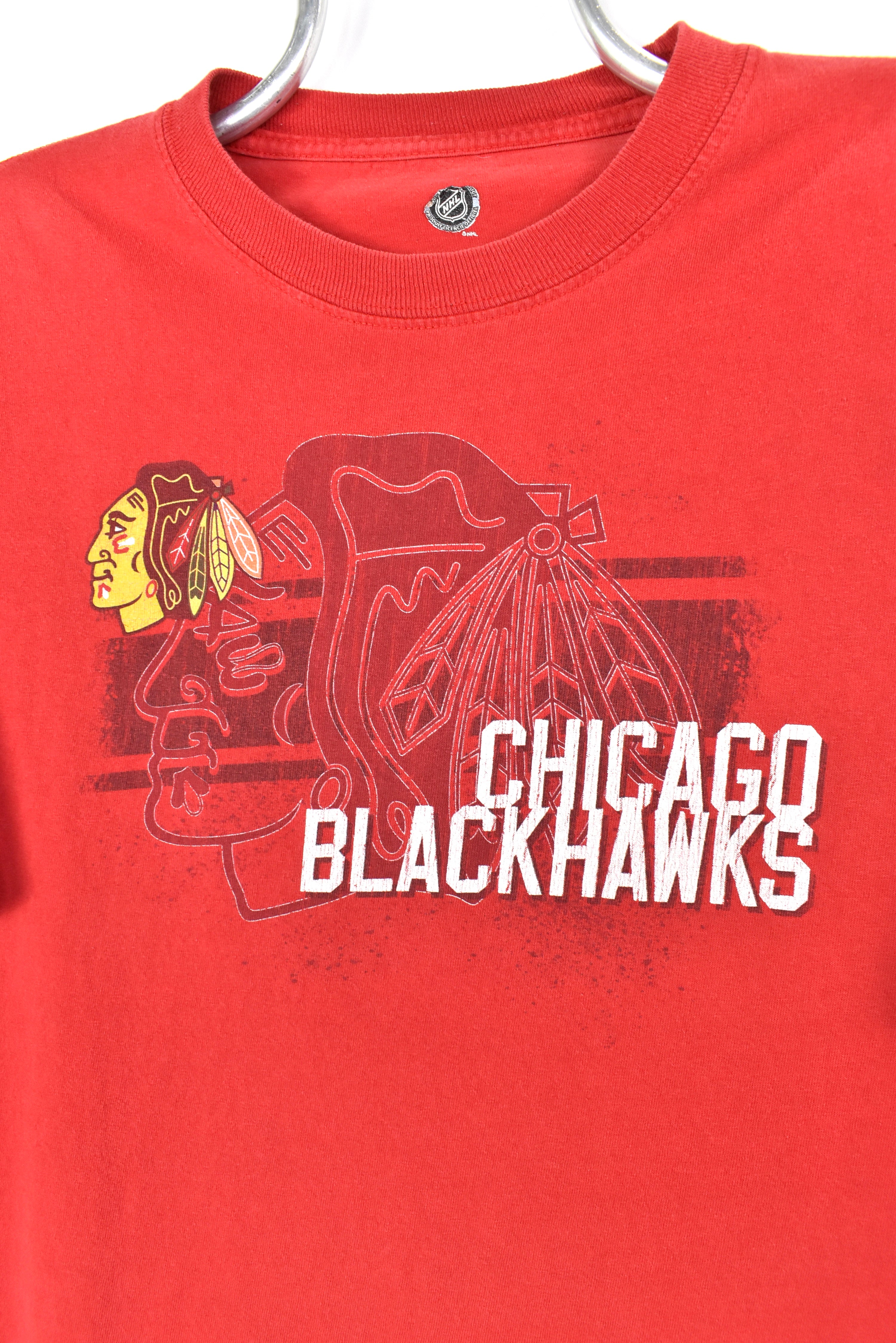 VINTAGE NHL CHICAGO BLACKHAWKS RED T-SHIRT | LARGE PRO SPORT