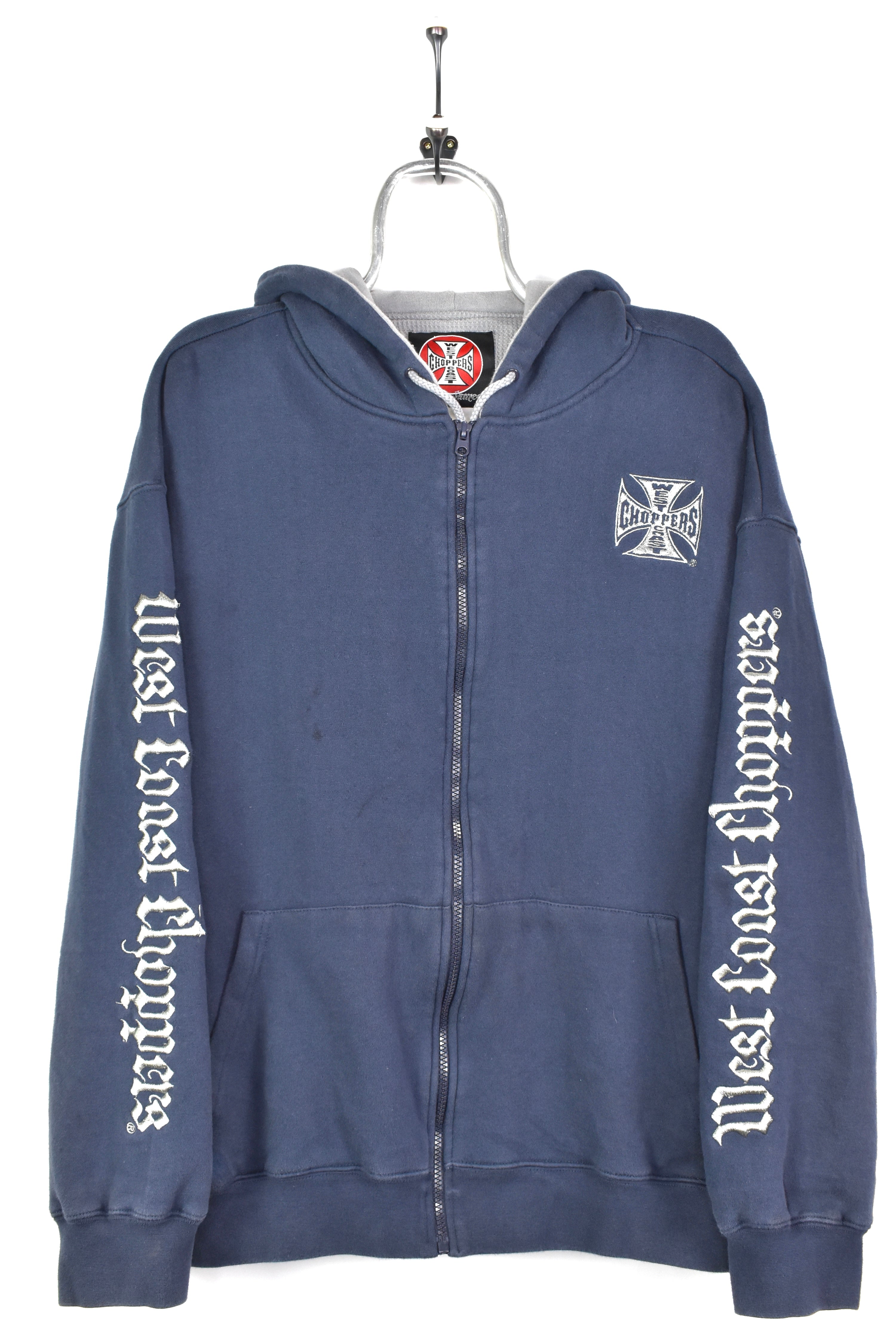 VINTAGE WEST COAST CHOPPERS EMBROIDERED NAVY HOODIE | XXL