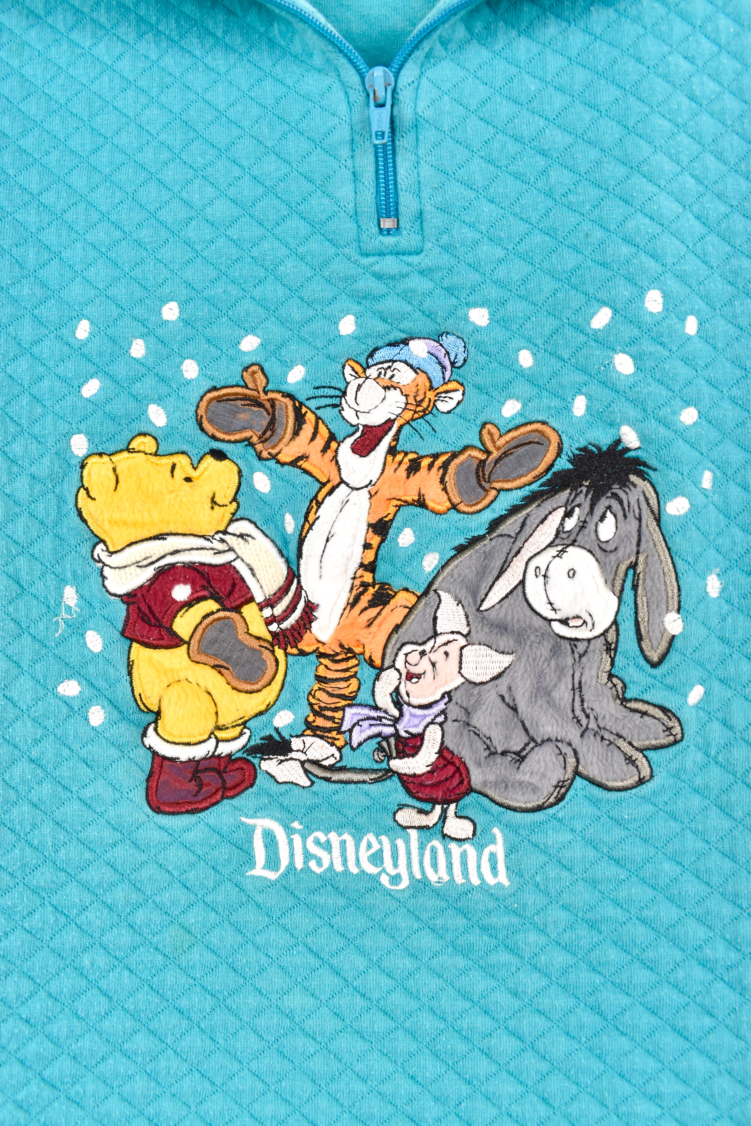 Women's vintage Disney sweatshirt, embroidered Disneyland 1/4 zip - AU XL DISNEY / CARTOON