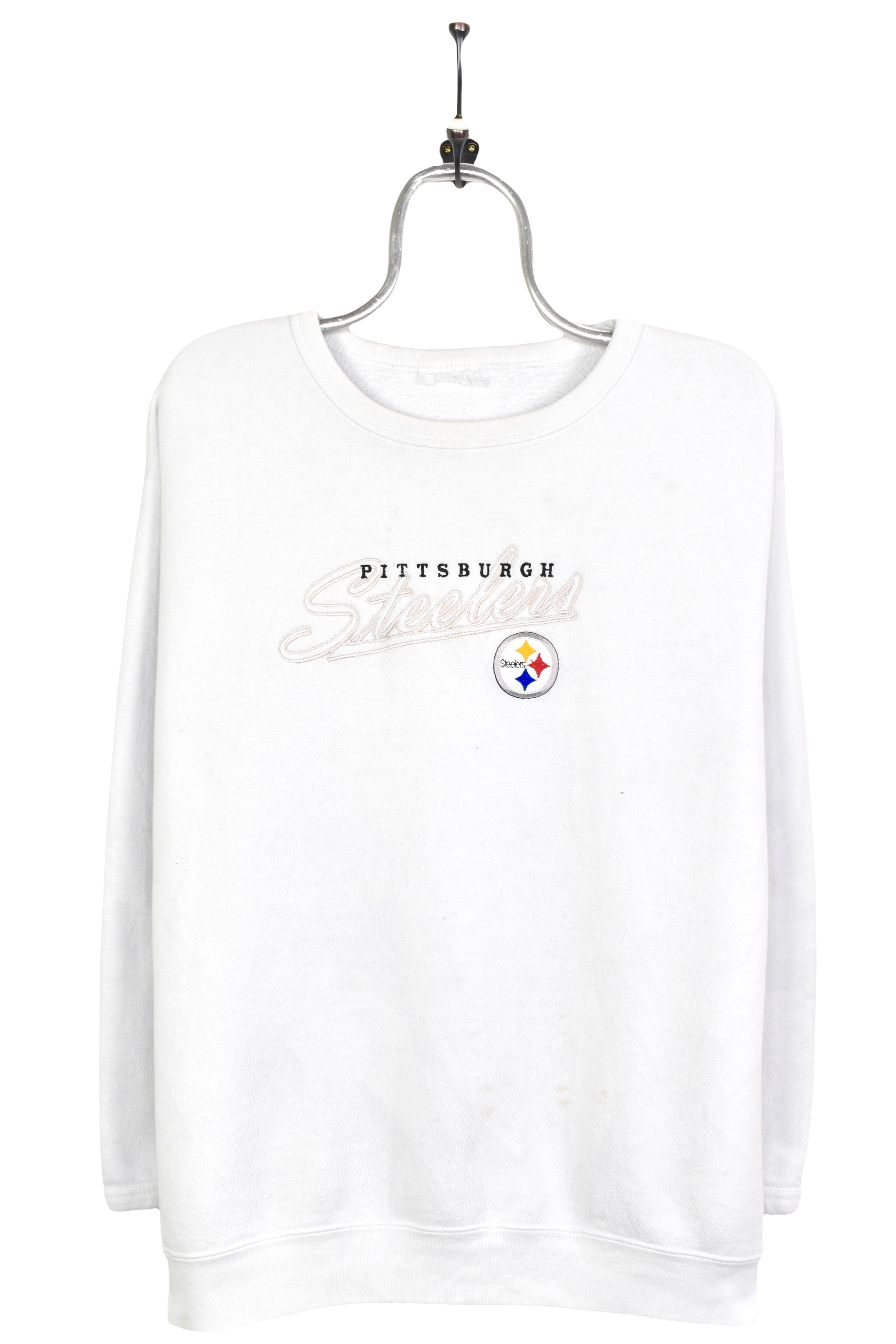 Vintage Pittsburgh Steelers sweatshirt, NFL white embroidered crewneck - AU Large PRO SPORT