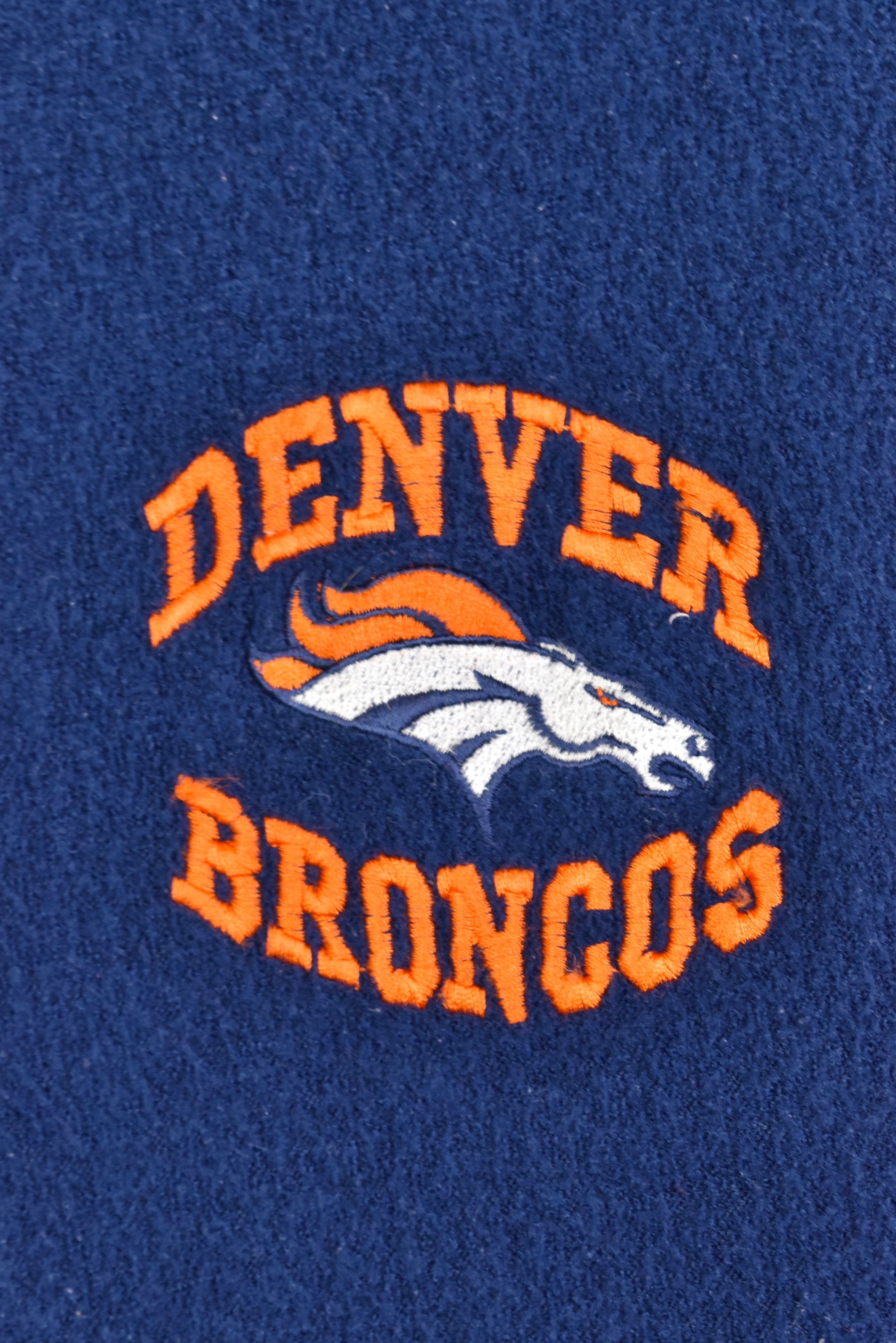 Vintage NFL Denver Broncos embroidered navy fleece hoodie | XL PRO SPORT