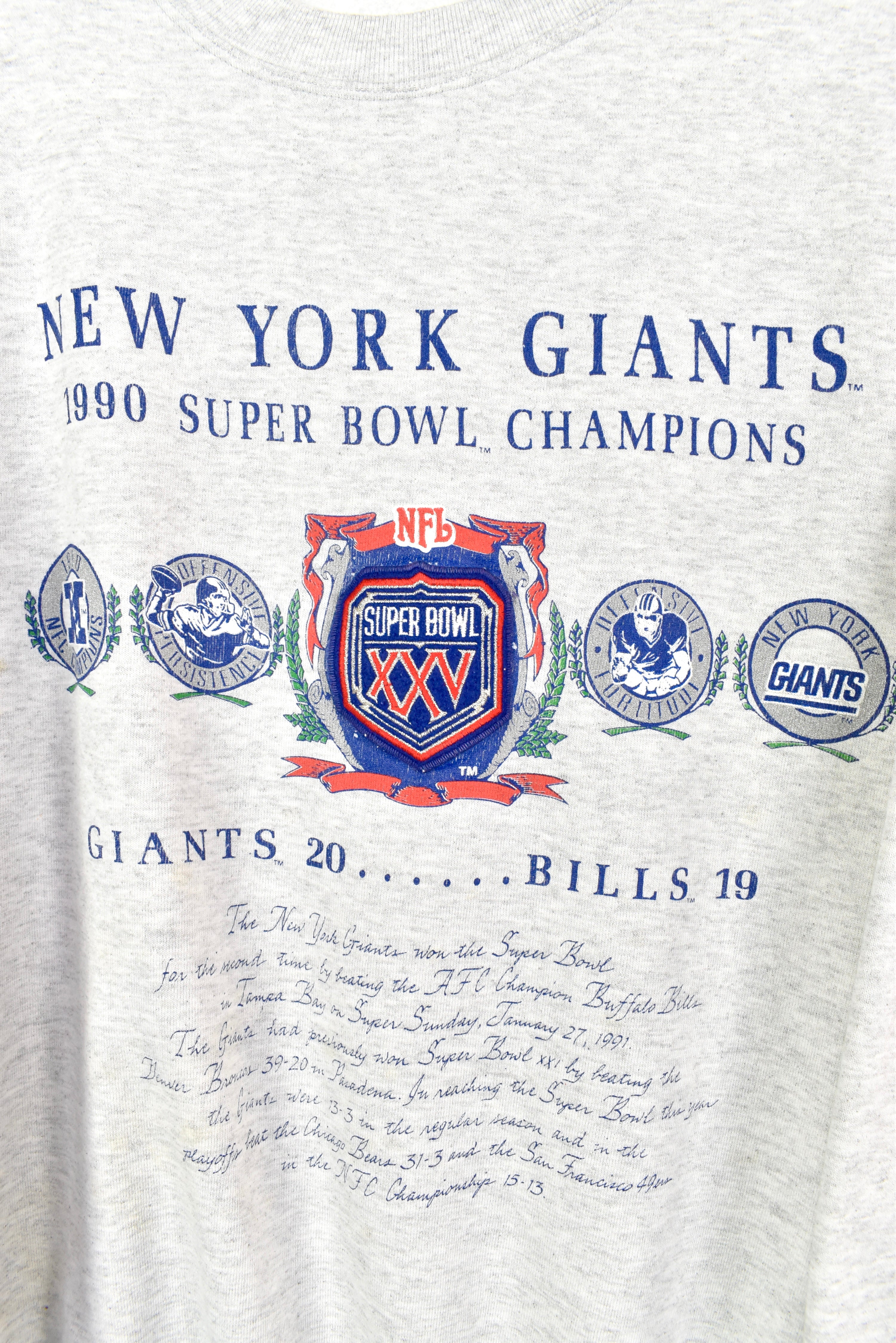 VINTAGE 1991 NFL NEW YORK GIANTS GREY SWEATSHIRT | XL PRO SPORT