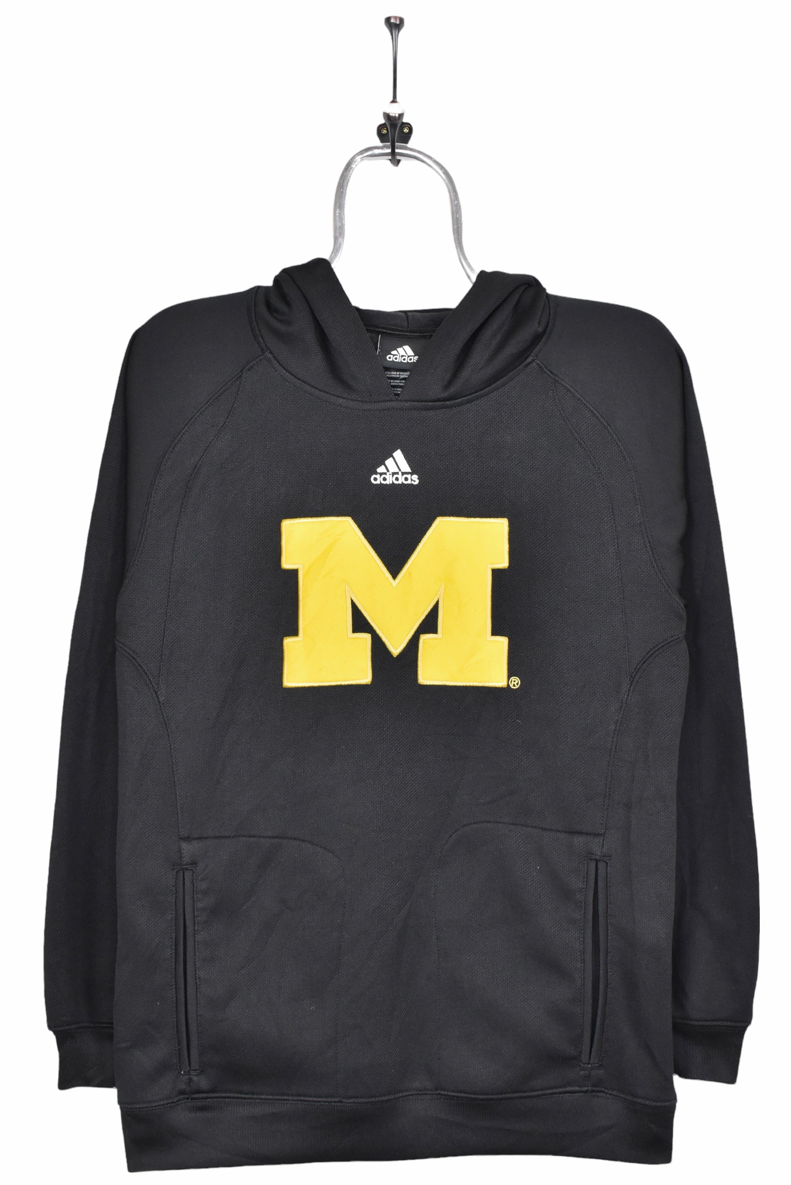 Vintage University of Michigan hoodie, black embroidered sweatshirt - AU Small COLLEGE
