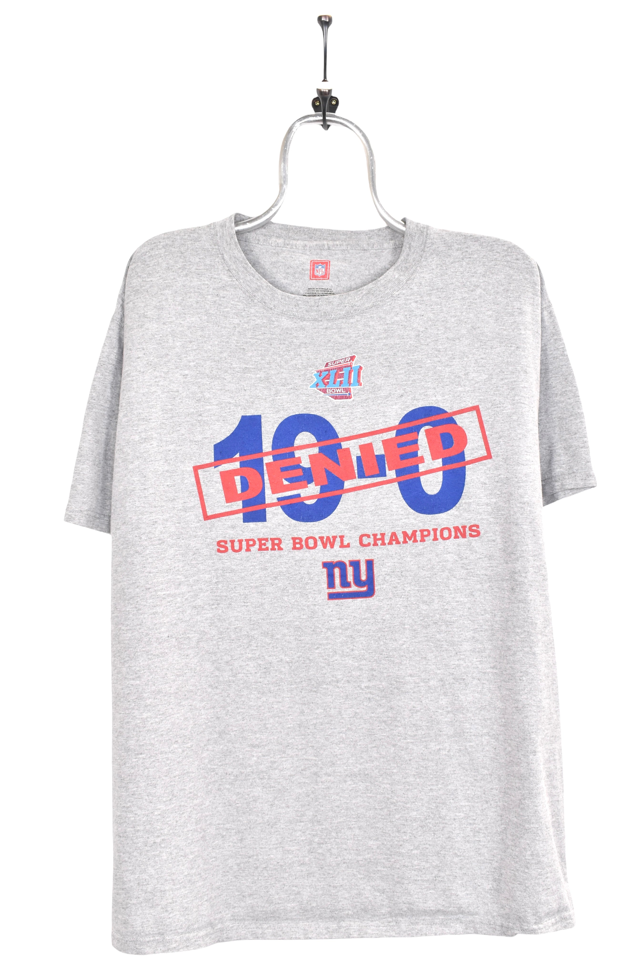 Vintage New York Giants shirt, NFL Superbowl grey graphic tee - AU Large