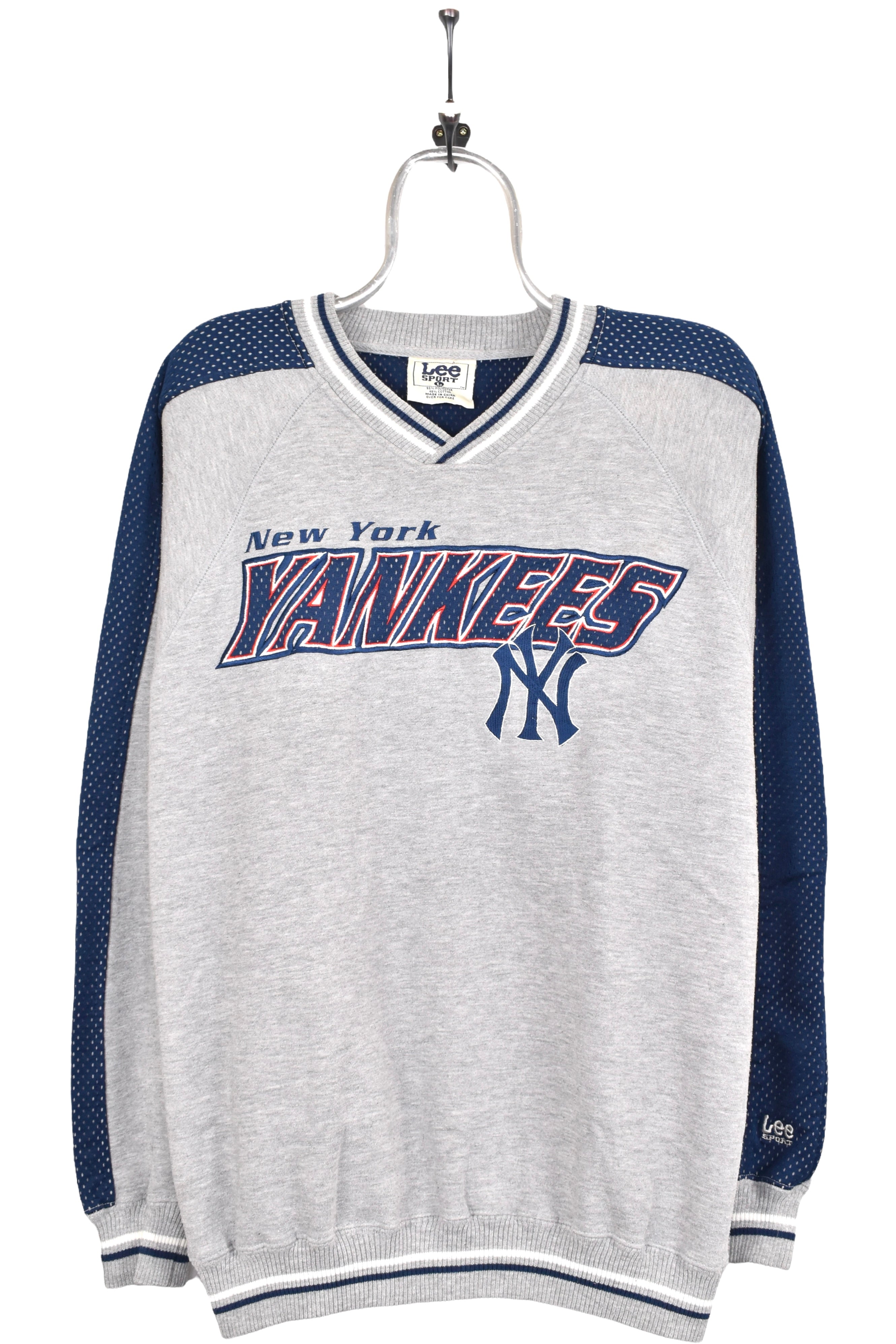 Vintage New York Yankees sweatshirt, MLB grey embroidered jumper - AU XL PRO SPORT