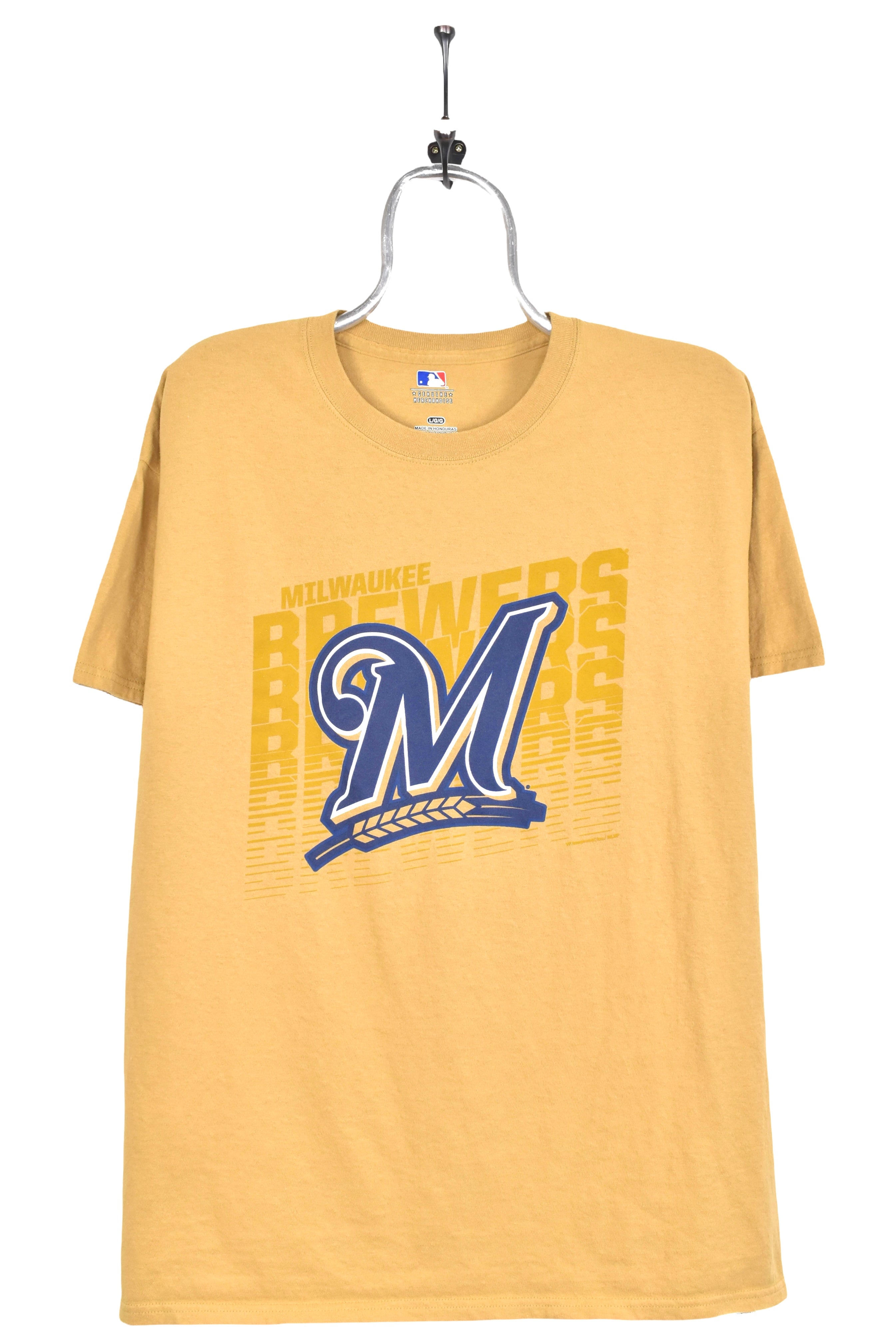 Vintage Milwaukee Brewers shirt, MLB brown graphic tee - AU Large PRO SPORT