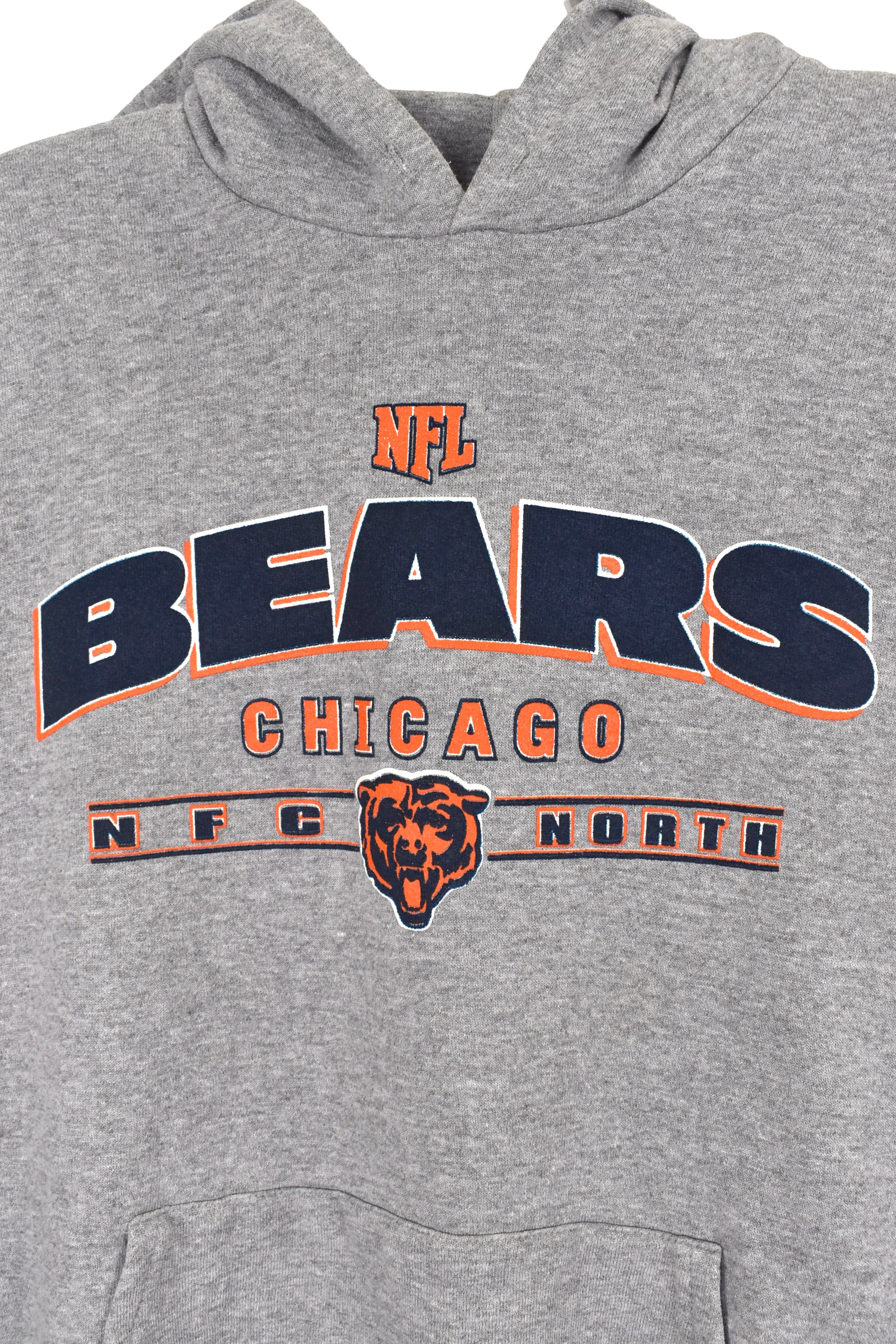 Vintage Chicago Bears hoodie, NFL grey graphic sweatshirt - Large