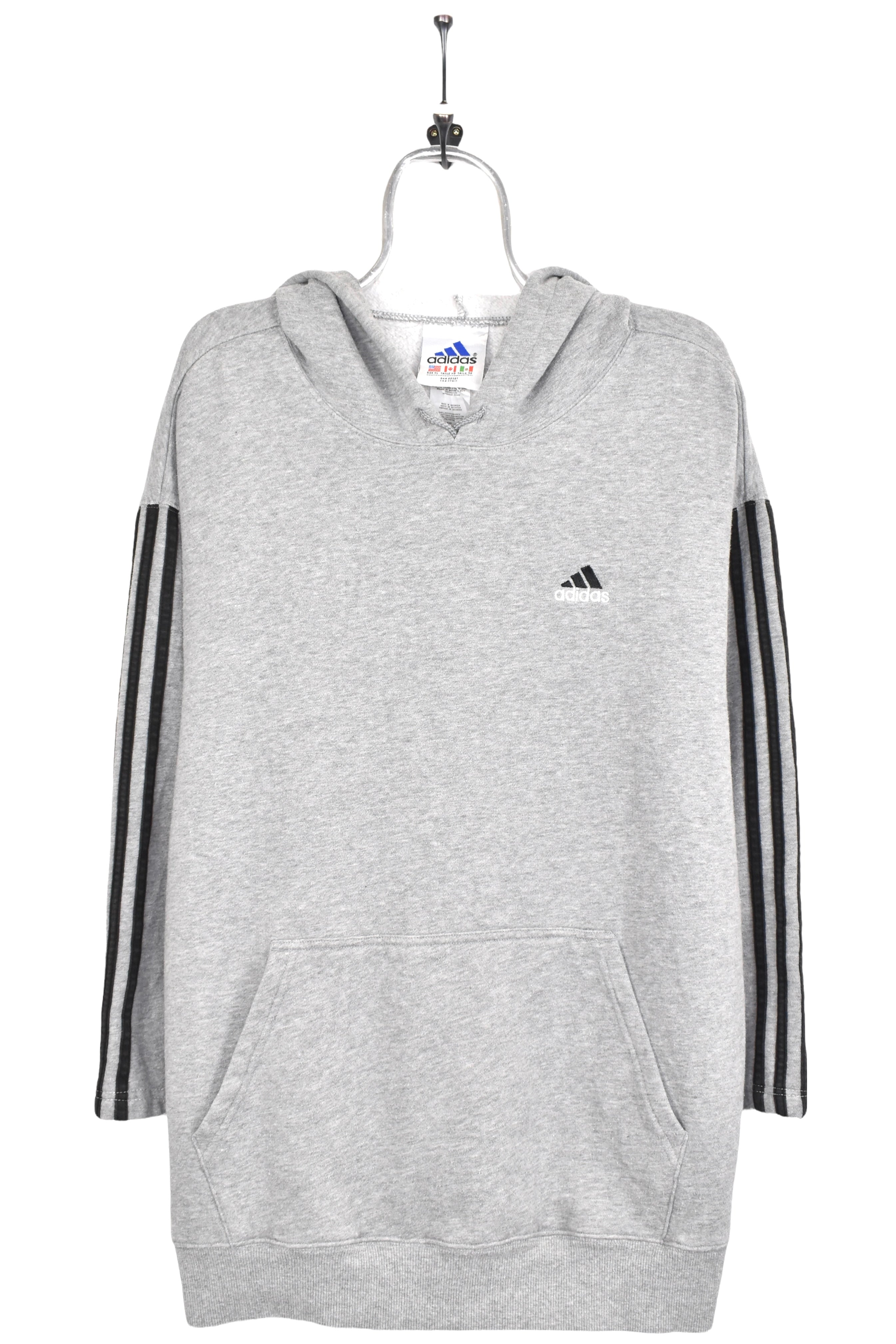 Vintage Adidas hoodie, grey embroidered sweatshirt - AU XL ADIDAS