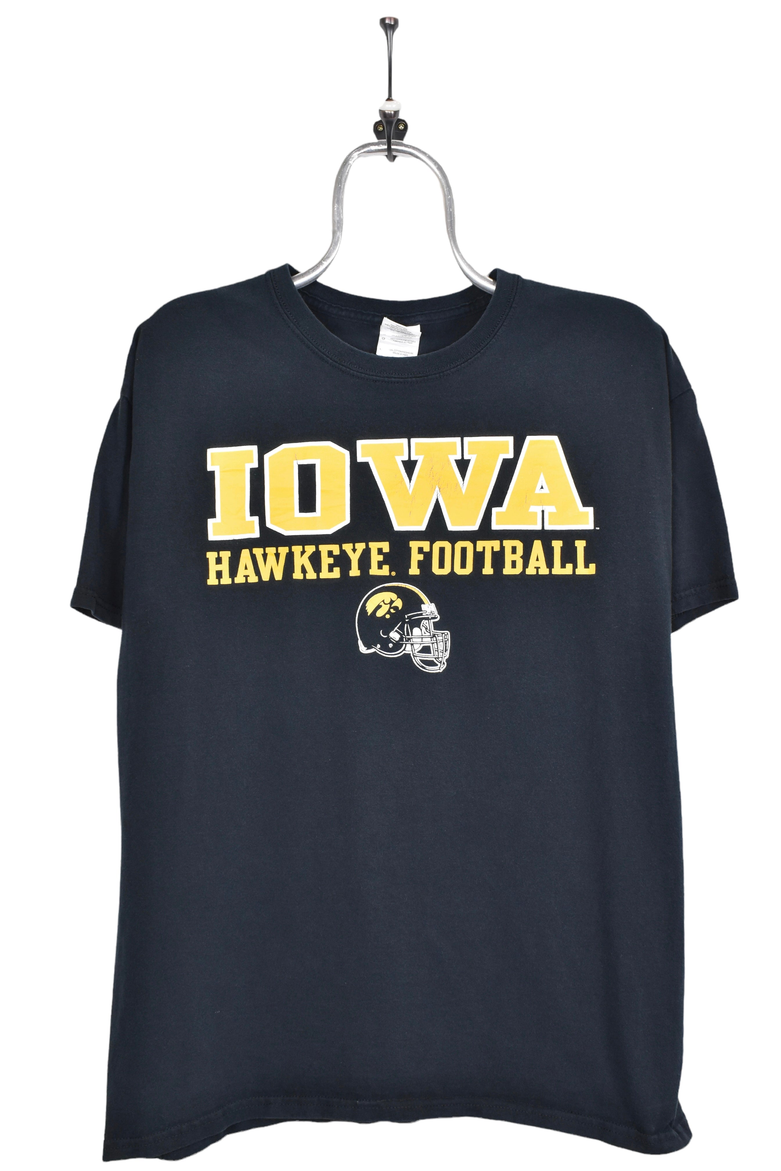 Vintage University of Iowa shirt, Hawkeye football black graphic tee - AU Large COLLEGE