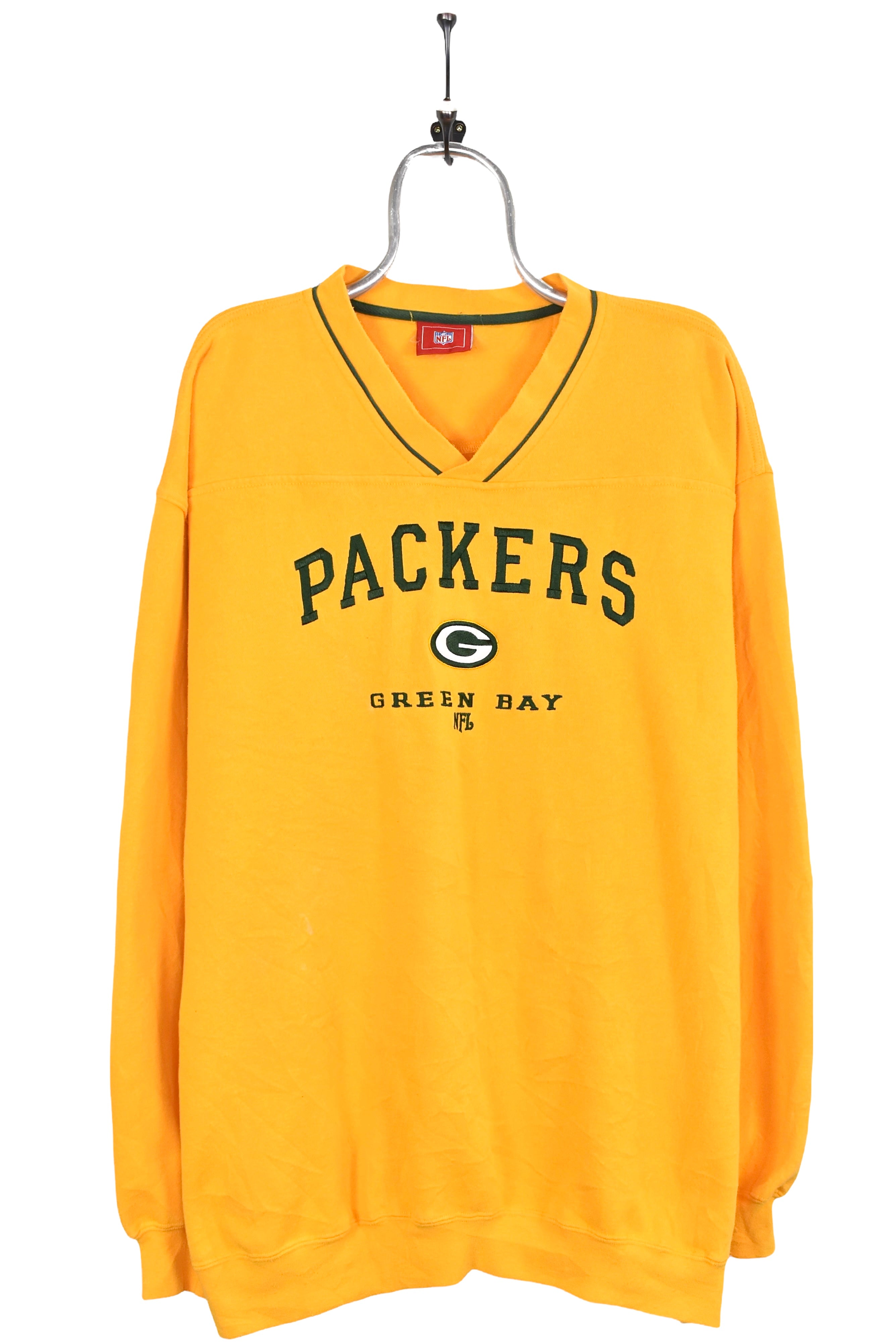 Vintage Green Bay Packers sweatshirt, yellow embroidered pullover - AU XXXL PRO SPORT