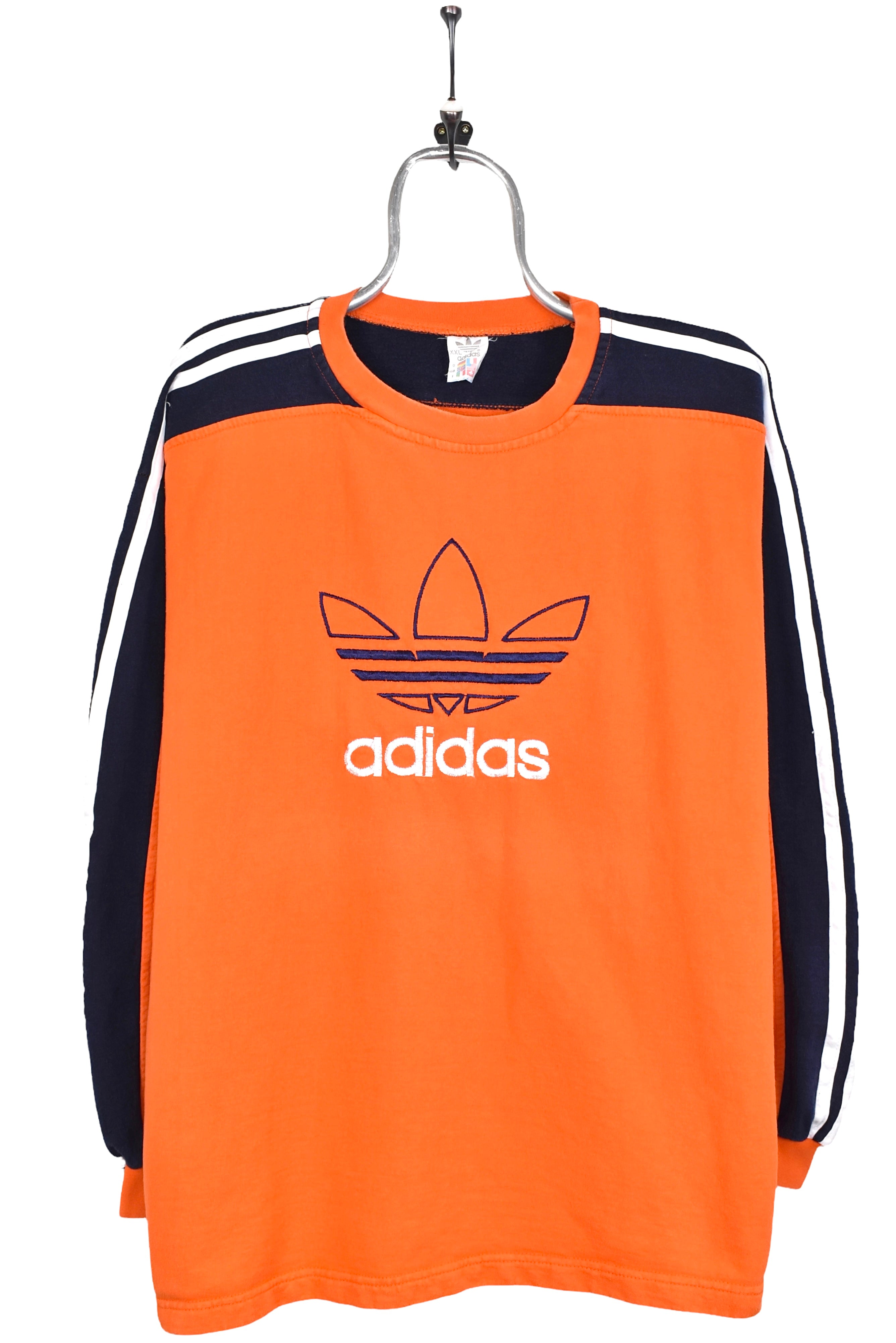 Vintage Adidas sweatshirt, orange embroidered crewneck - AU XL ADIDAS