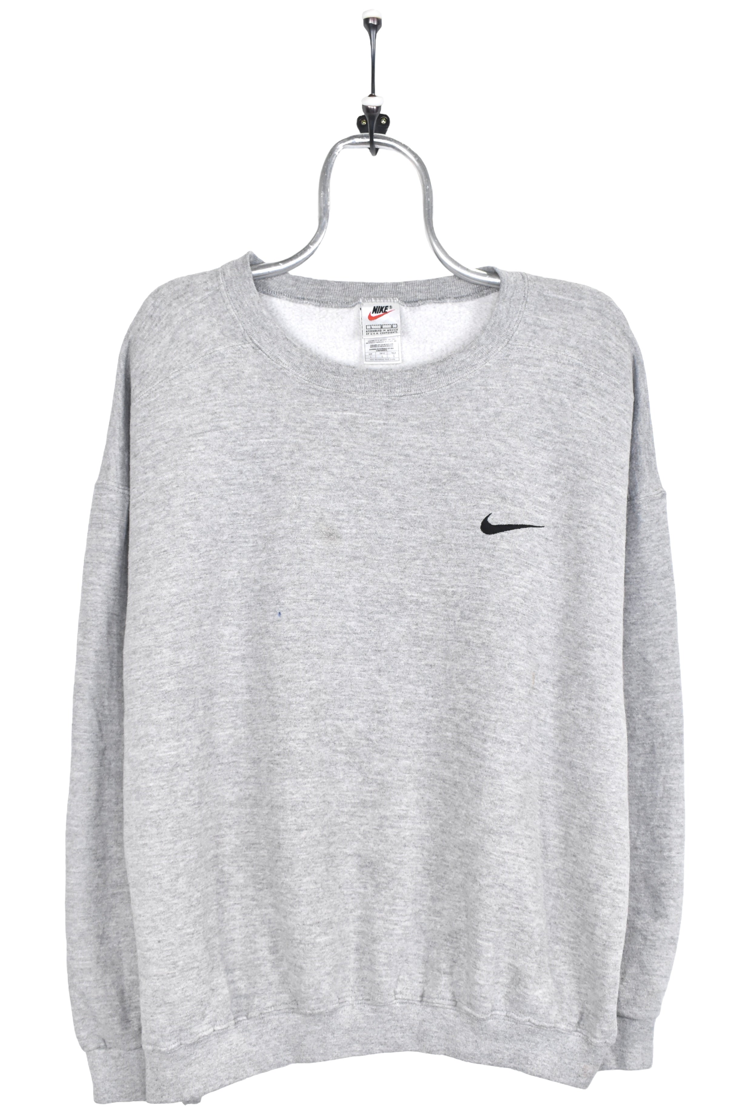 Vintage Nike sweatshirt, grey embroidered crewneck - AU Large