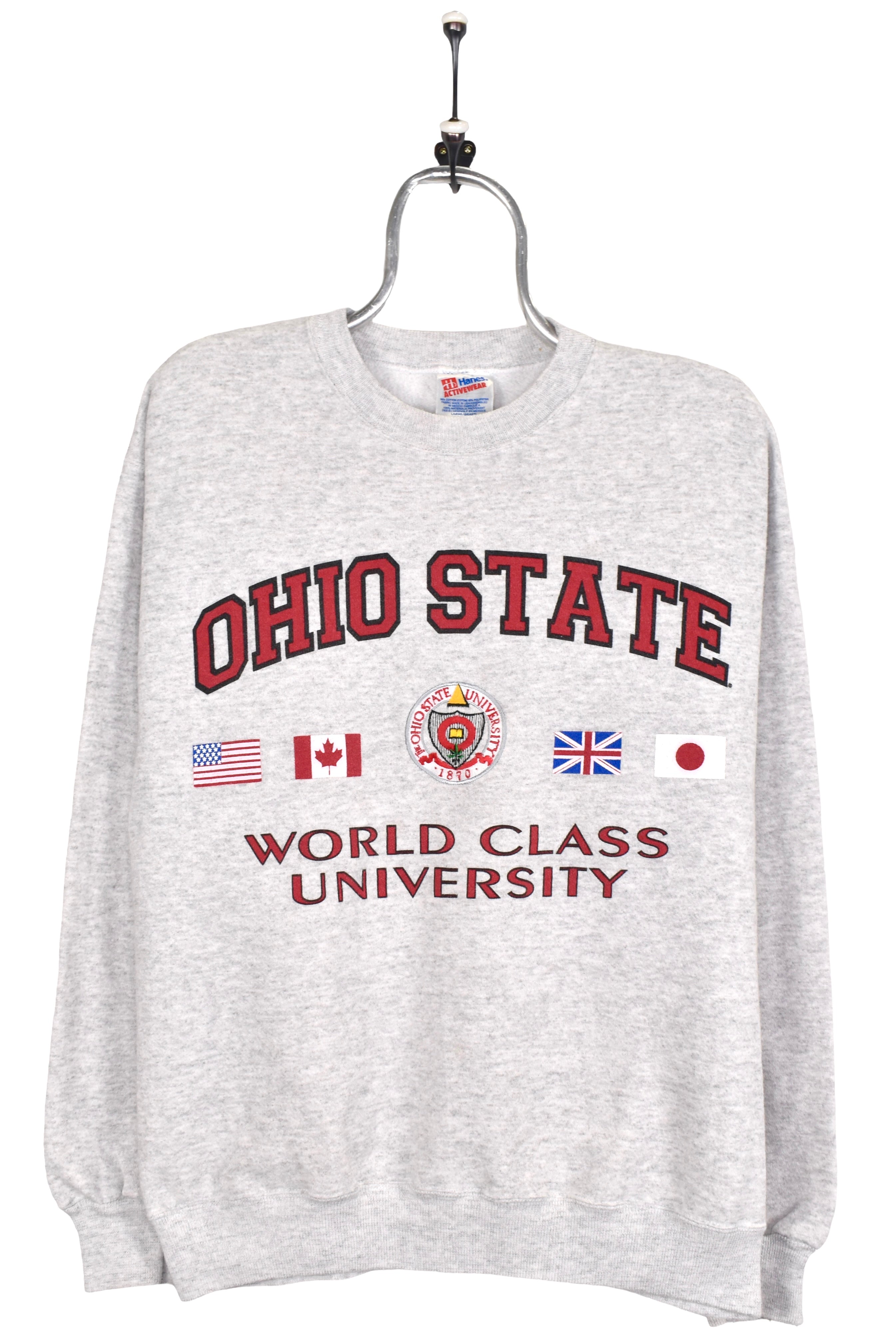 Vintage Ohio State University sweatshirt, grey graphic crewneck - Medium