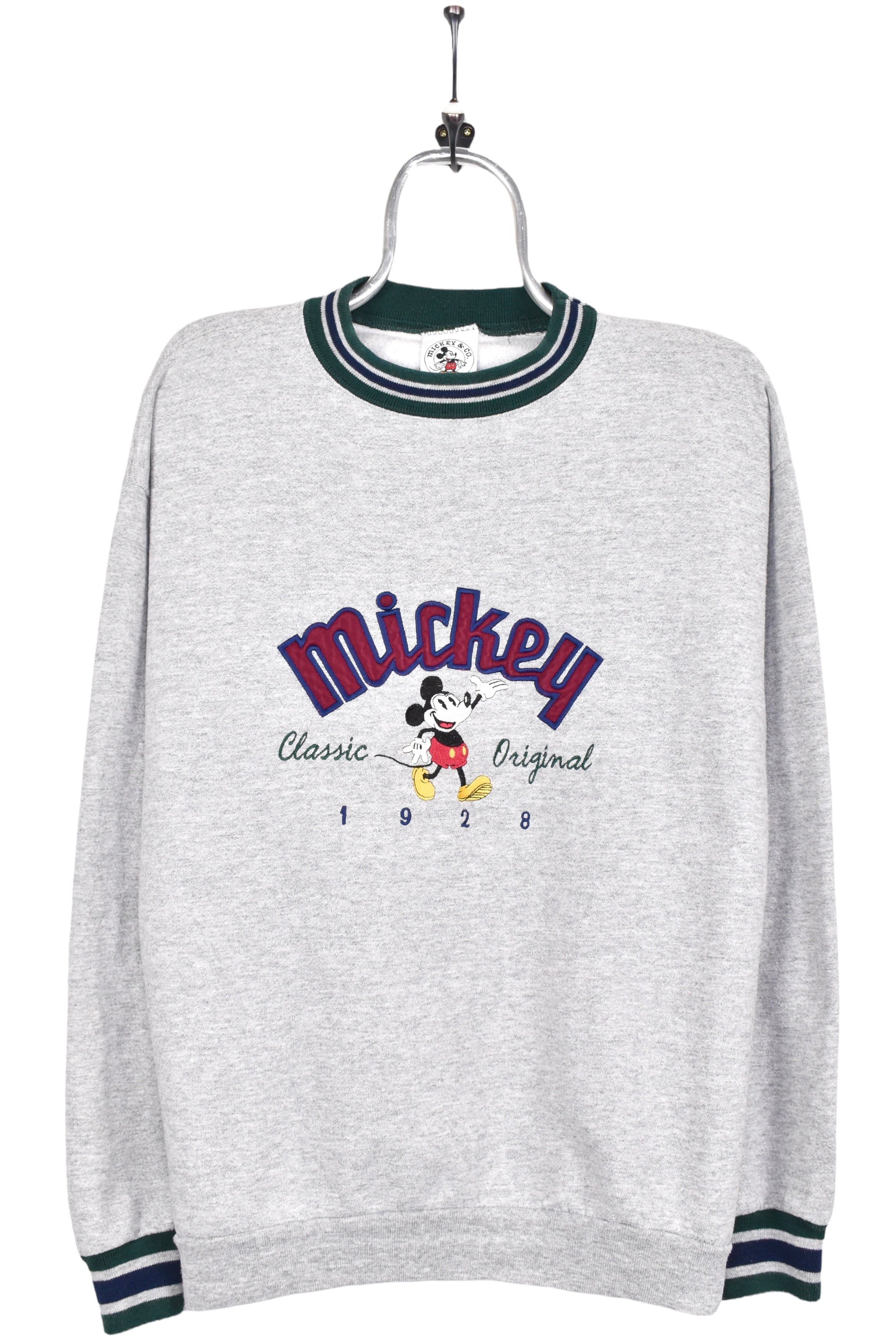 Vintage Mickey Mouse sweatshirt, Disney grey embroidered crewneck - AU Large DISNEY / CARTOON