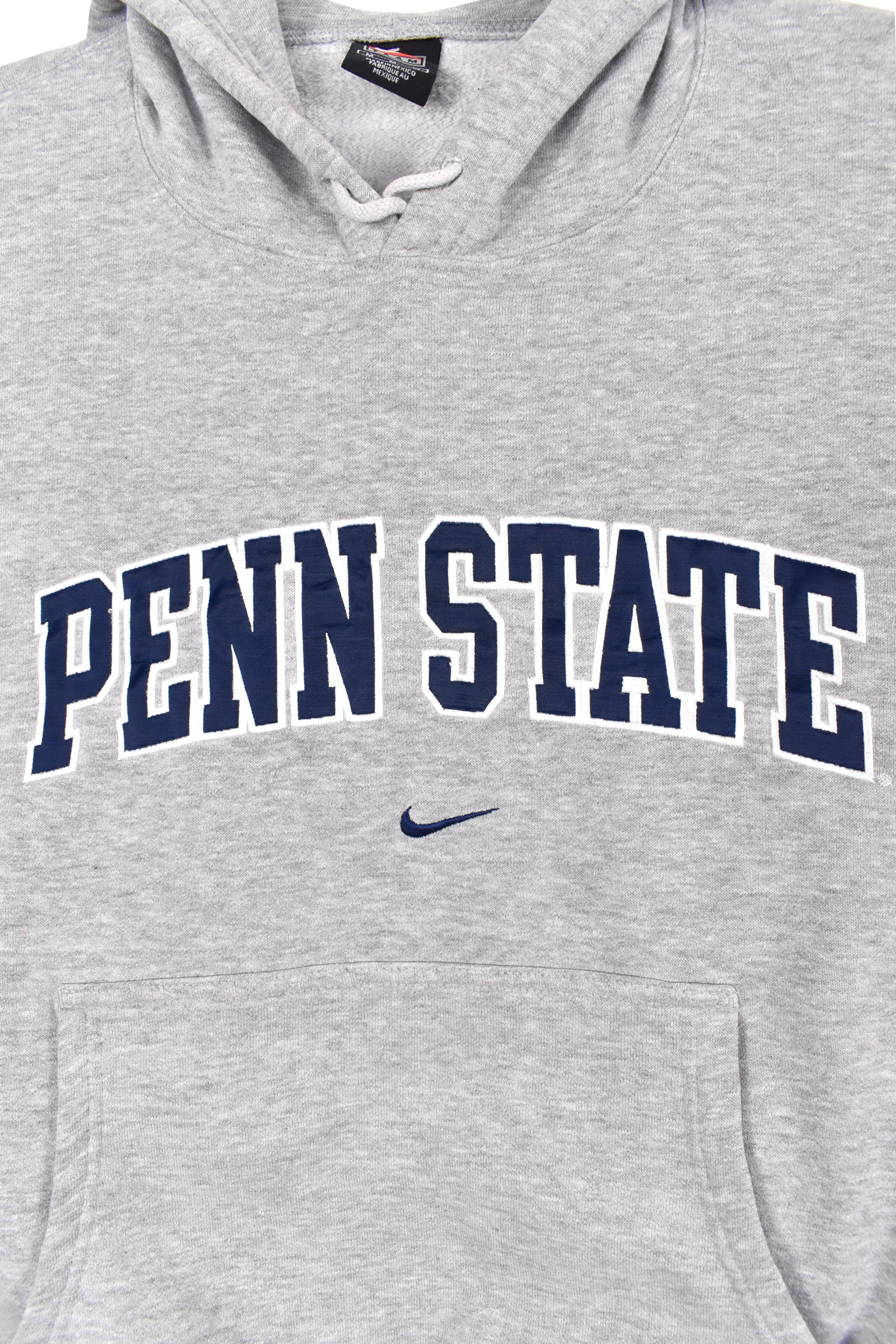 Vintage Penn State University hoodie, grey embroidered sweatshirt - AU Large COLLEGE