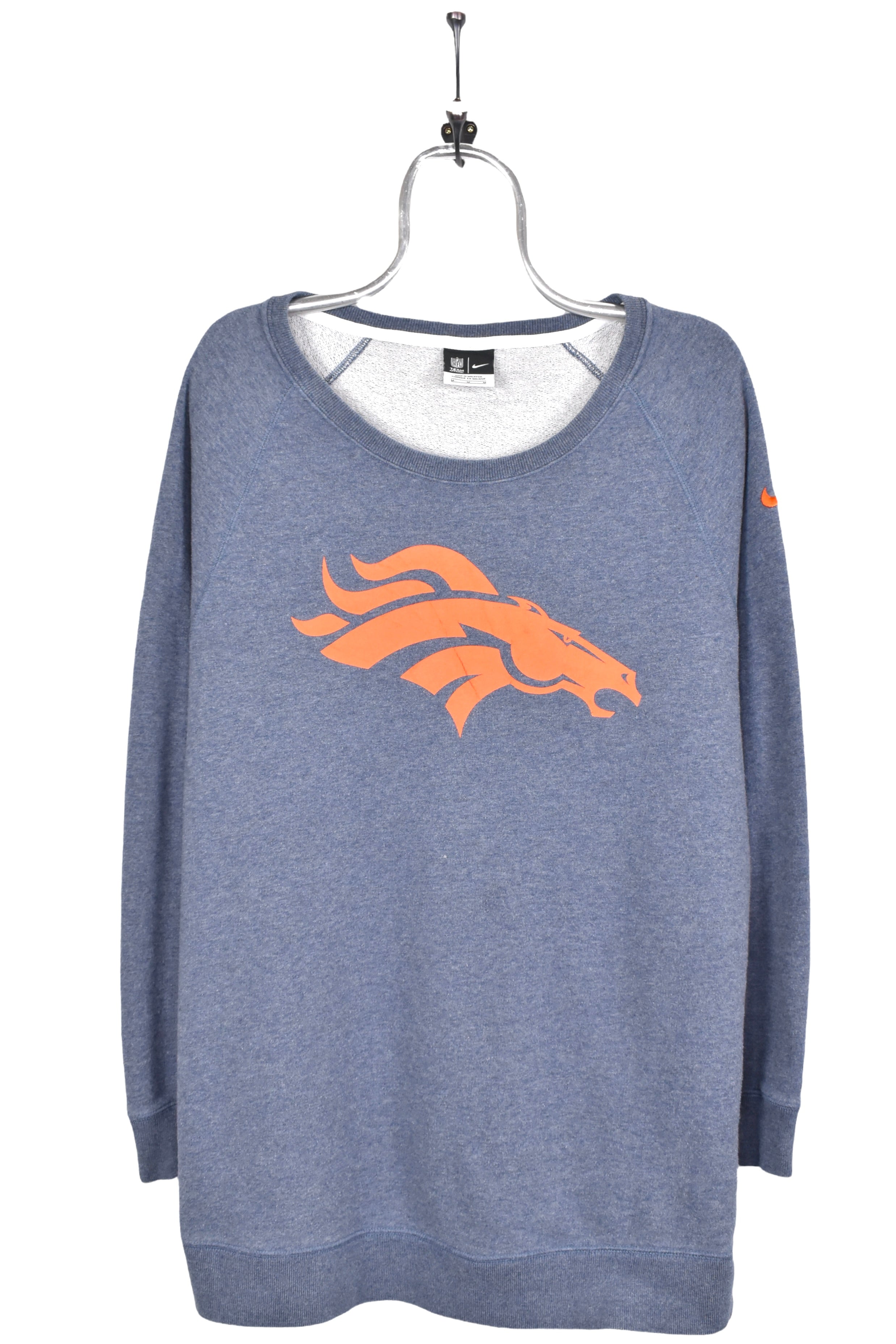 Women's vintage Denver Broncos sweatshirt, NFL grey graphic crewneck - AU Large PRO SPORT