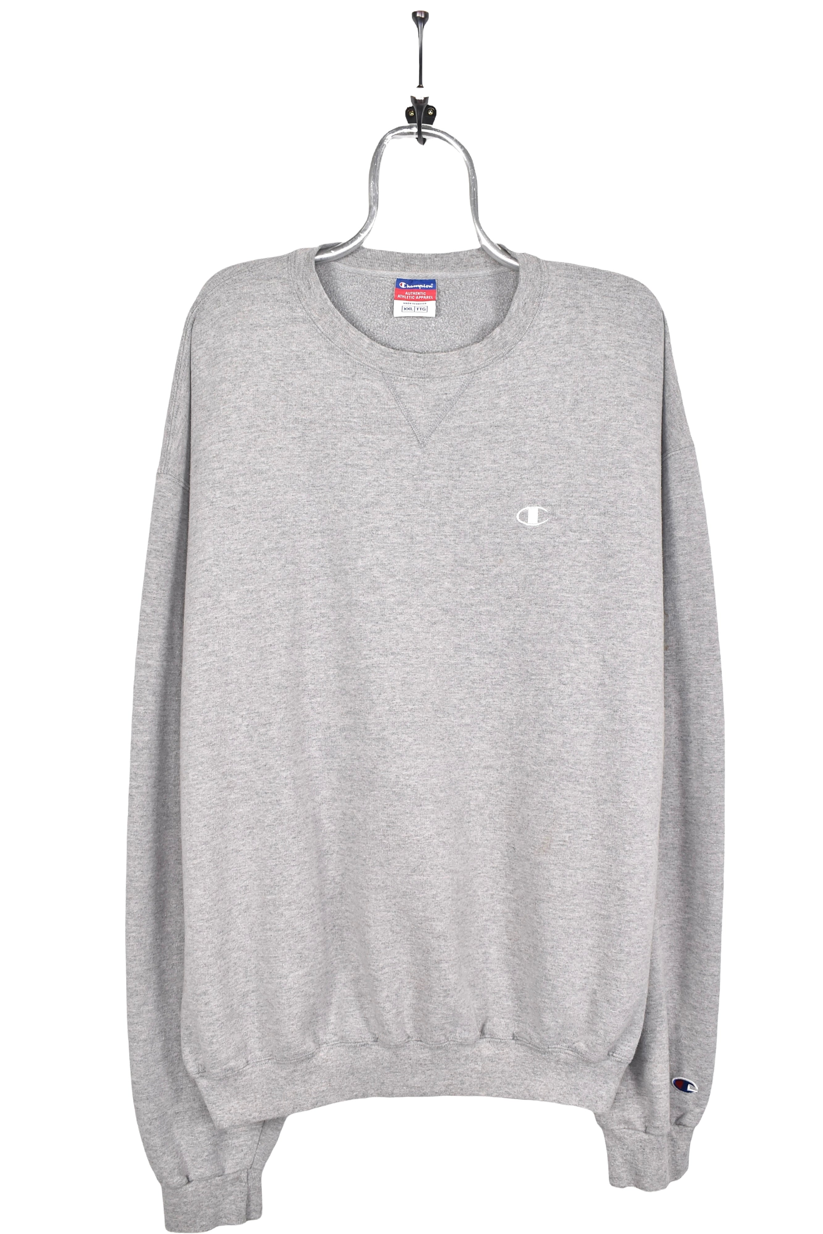 Vintage Champion sweatshirt, basic grey embroidered crewneck - AU XXL CHAMPION