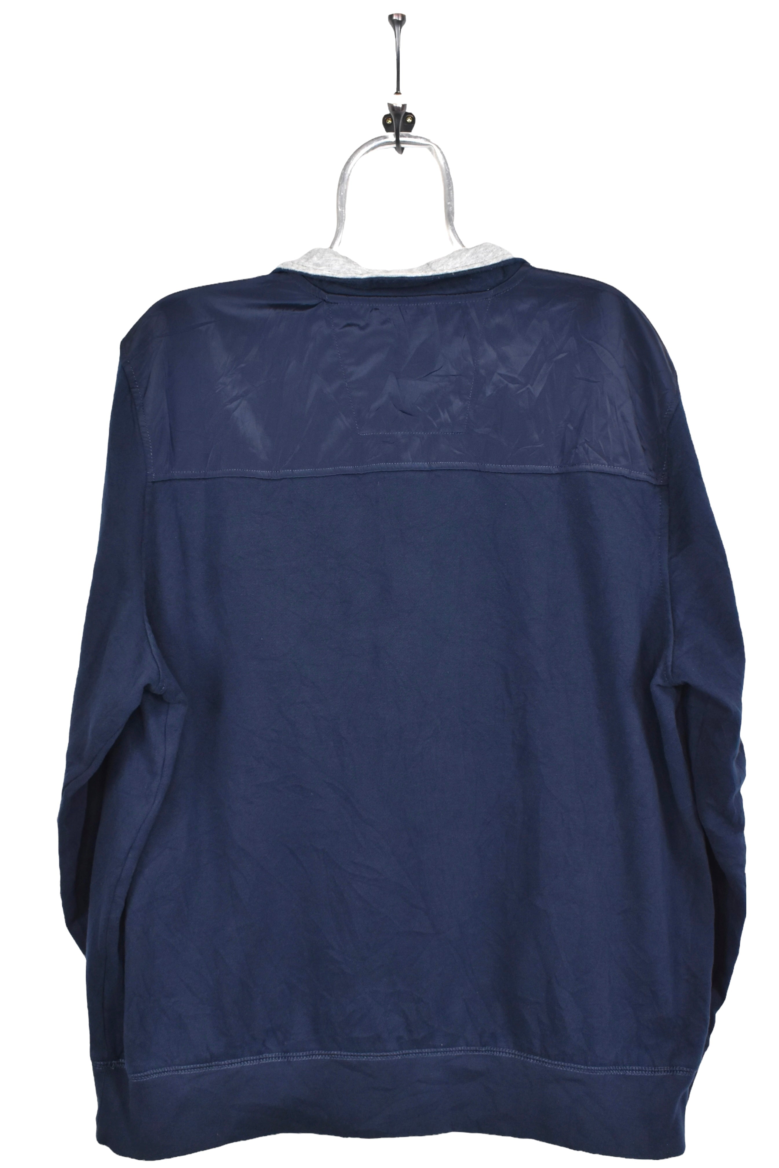 Vintage Nautica sweatshirt, navy blue embroidered 1/4 zip jumper - AU XL NAUTICA