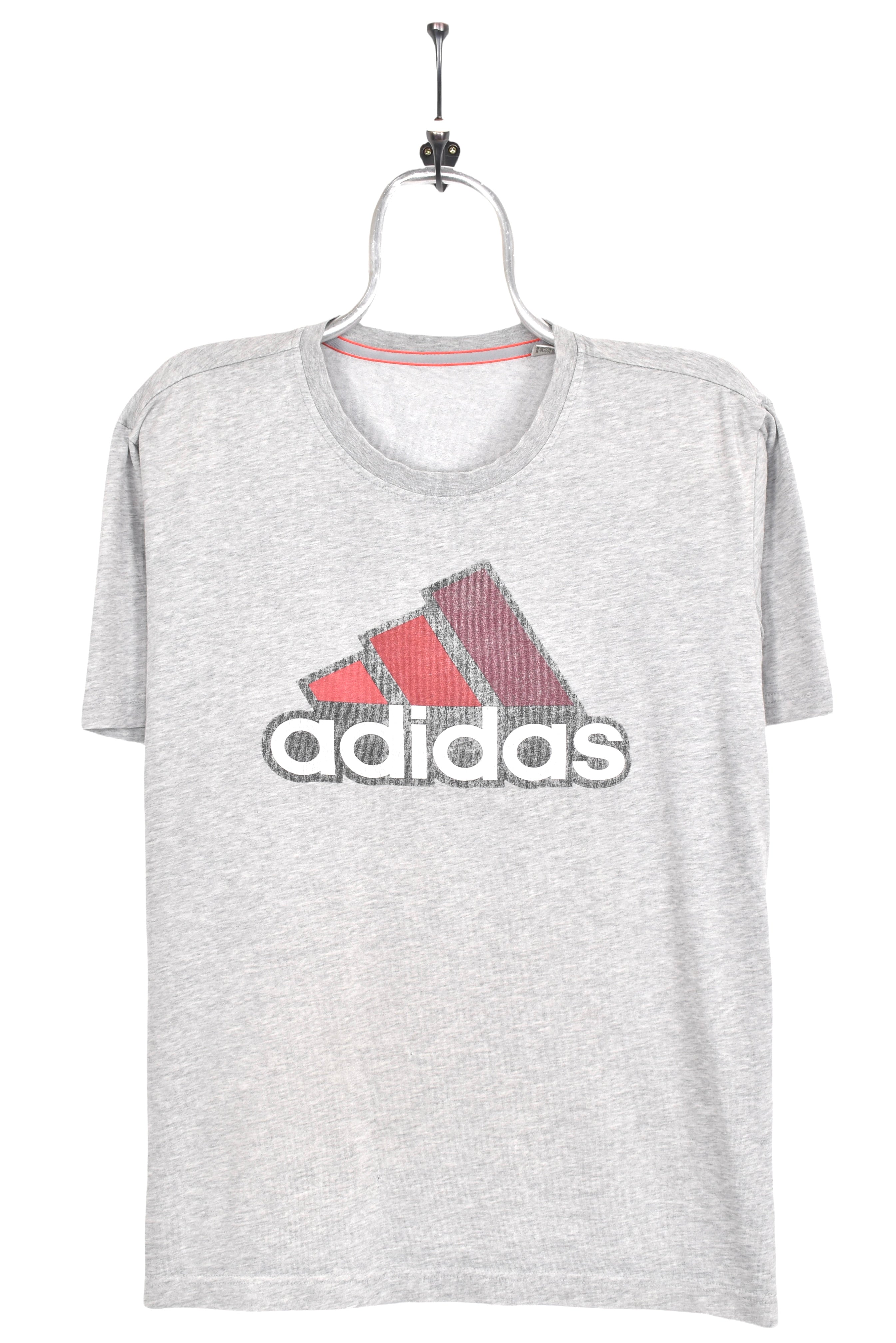 Modern Adidas shirt, athletic grey graphic tee - AU Medium ADIDAS