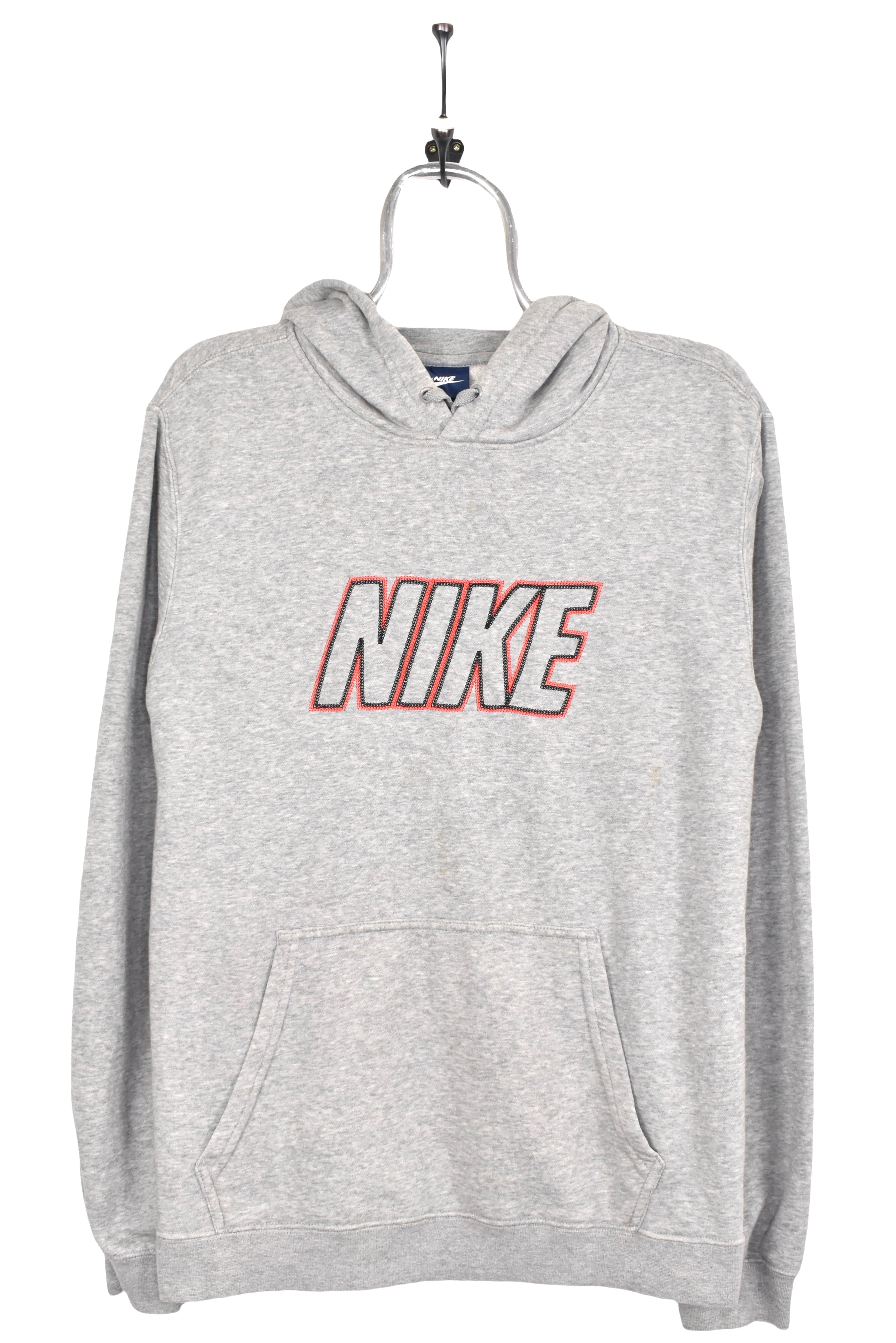 Vintage Nike hoodie, grey embroidered sweatshirt - AU Small NIKE
