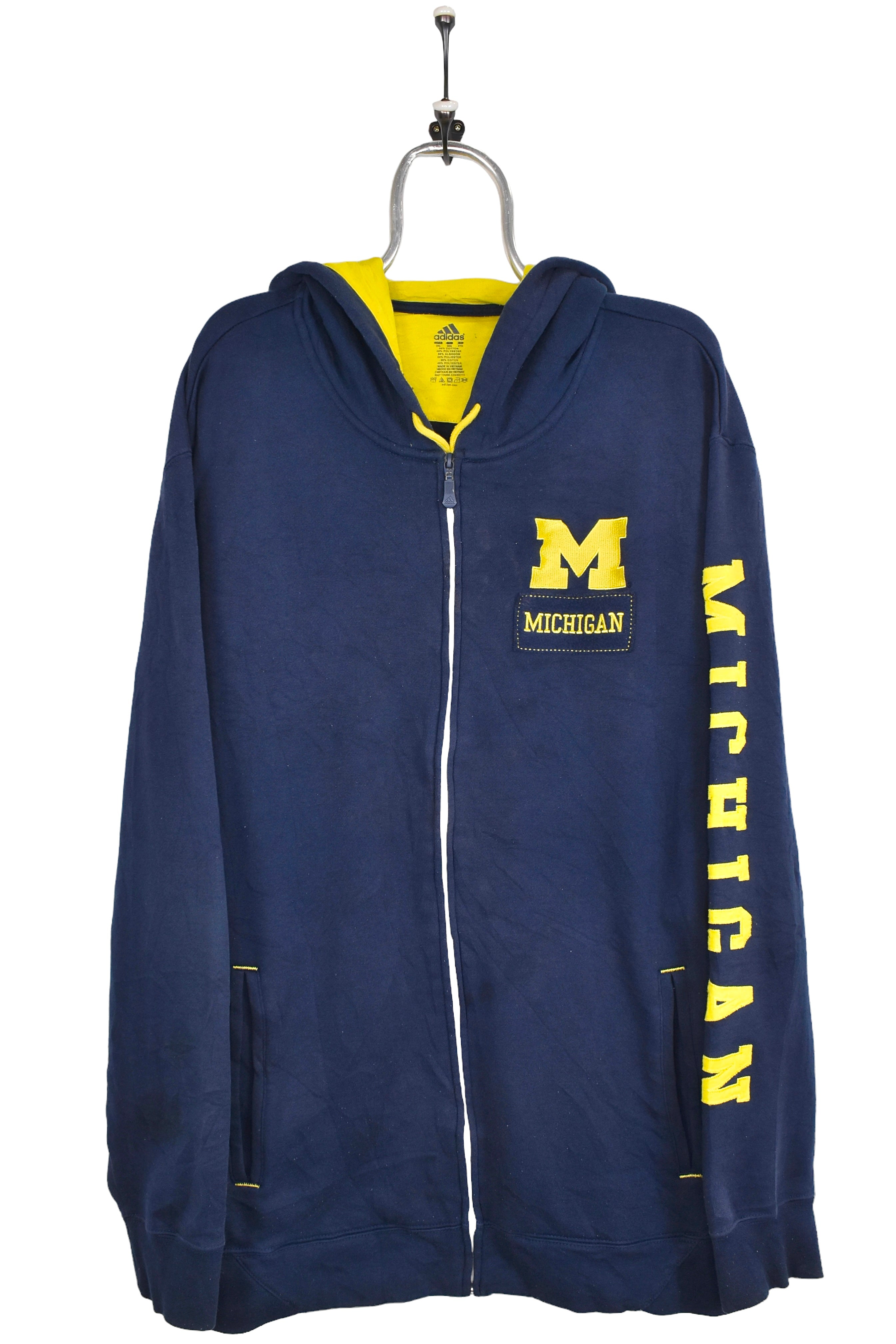 Vintage University of Michigan hoodie, blue embroidered sweatshirt - AU XL COLLEGE