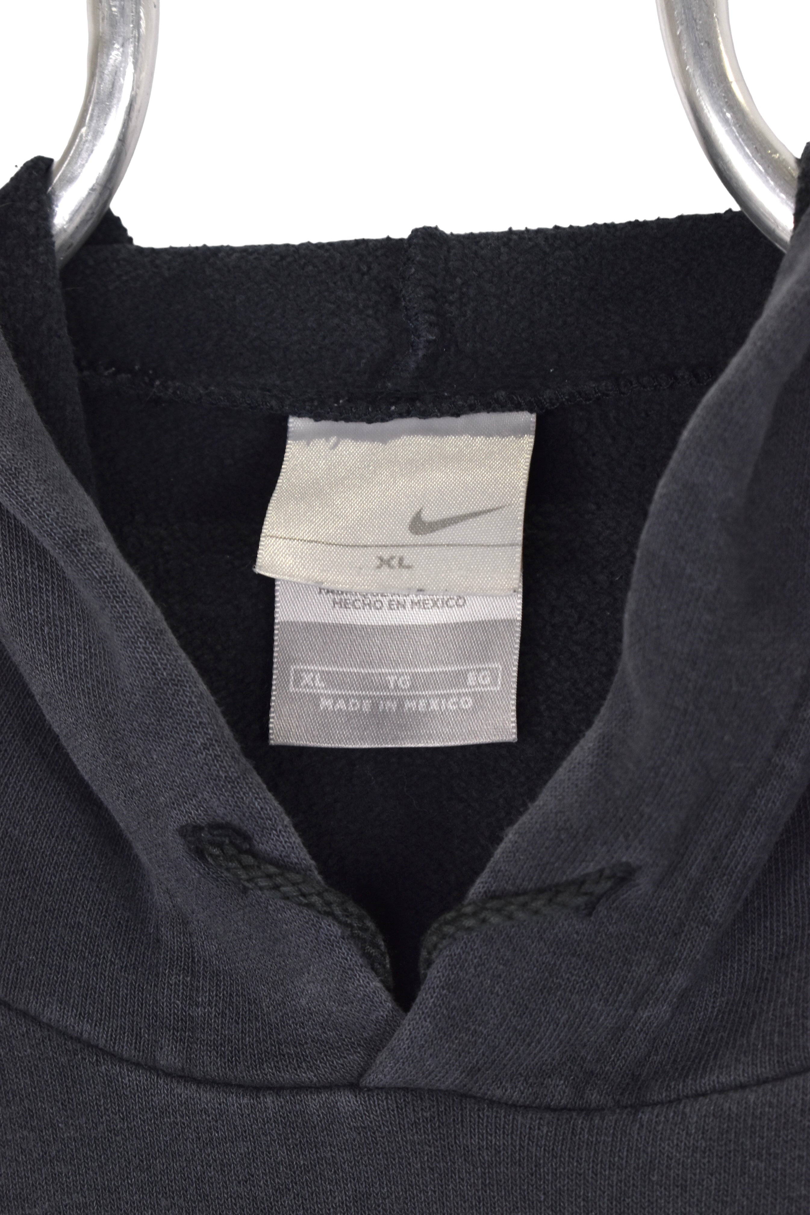 Vintage Nike Air hoodie, black embroidered sweatshirt - XXL