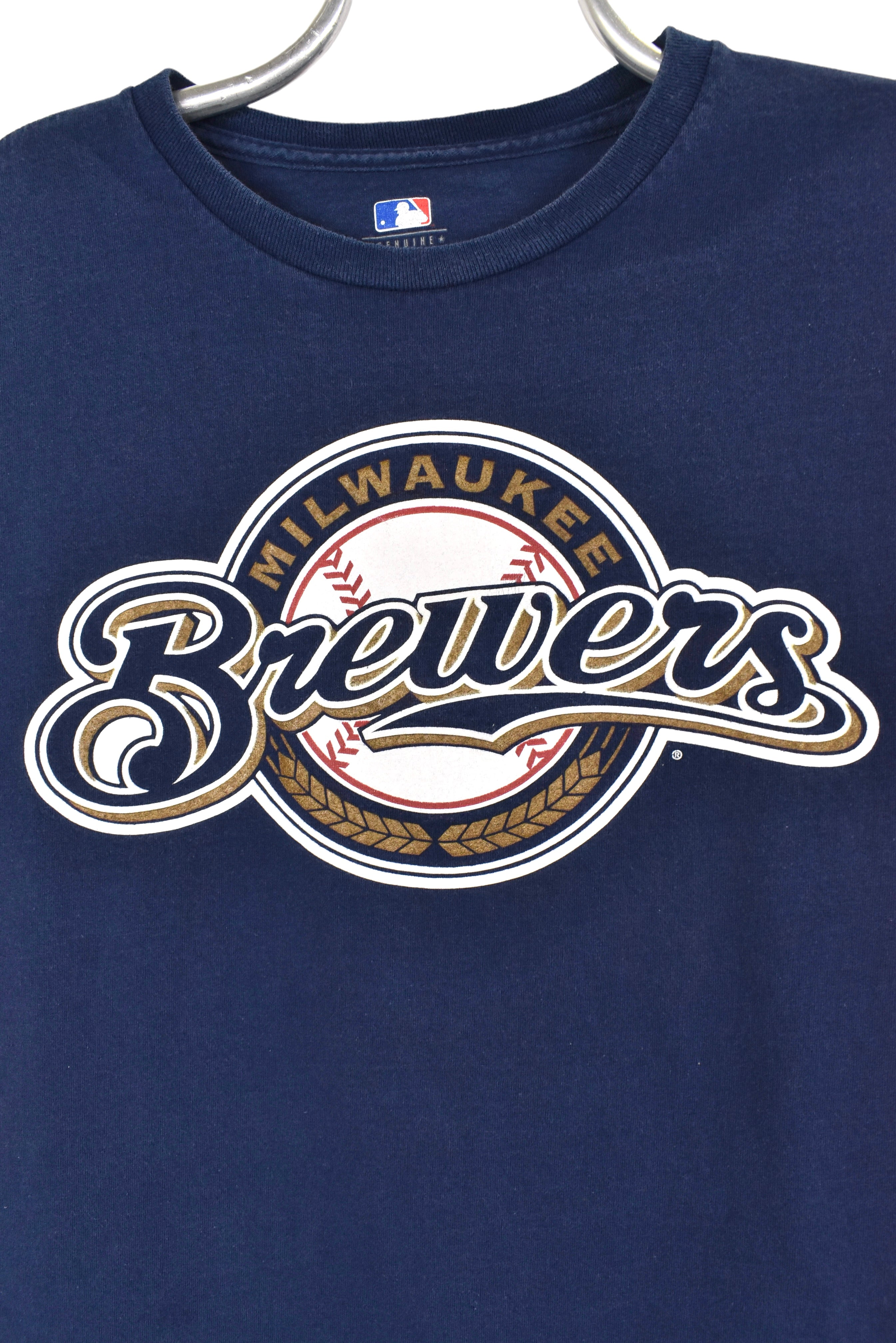 Vintage Milwaukee Brewers shirt, MLB blue graphic tee - AU Large