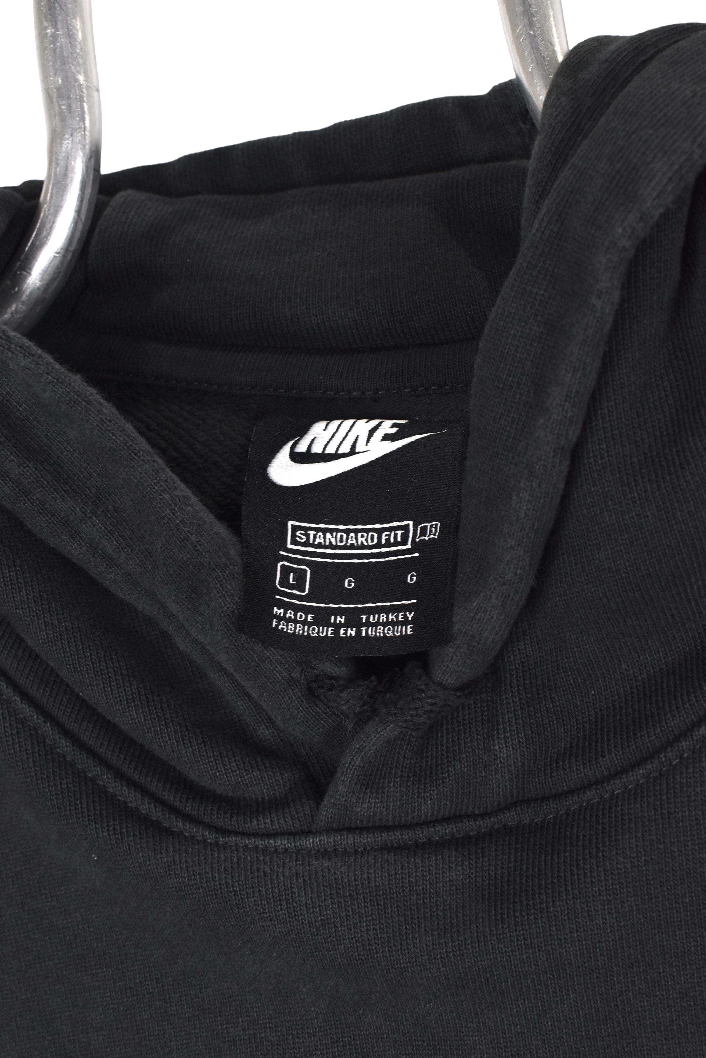 Vintage Nike hoodie, black embroidered sweatshirt - Large