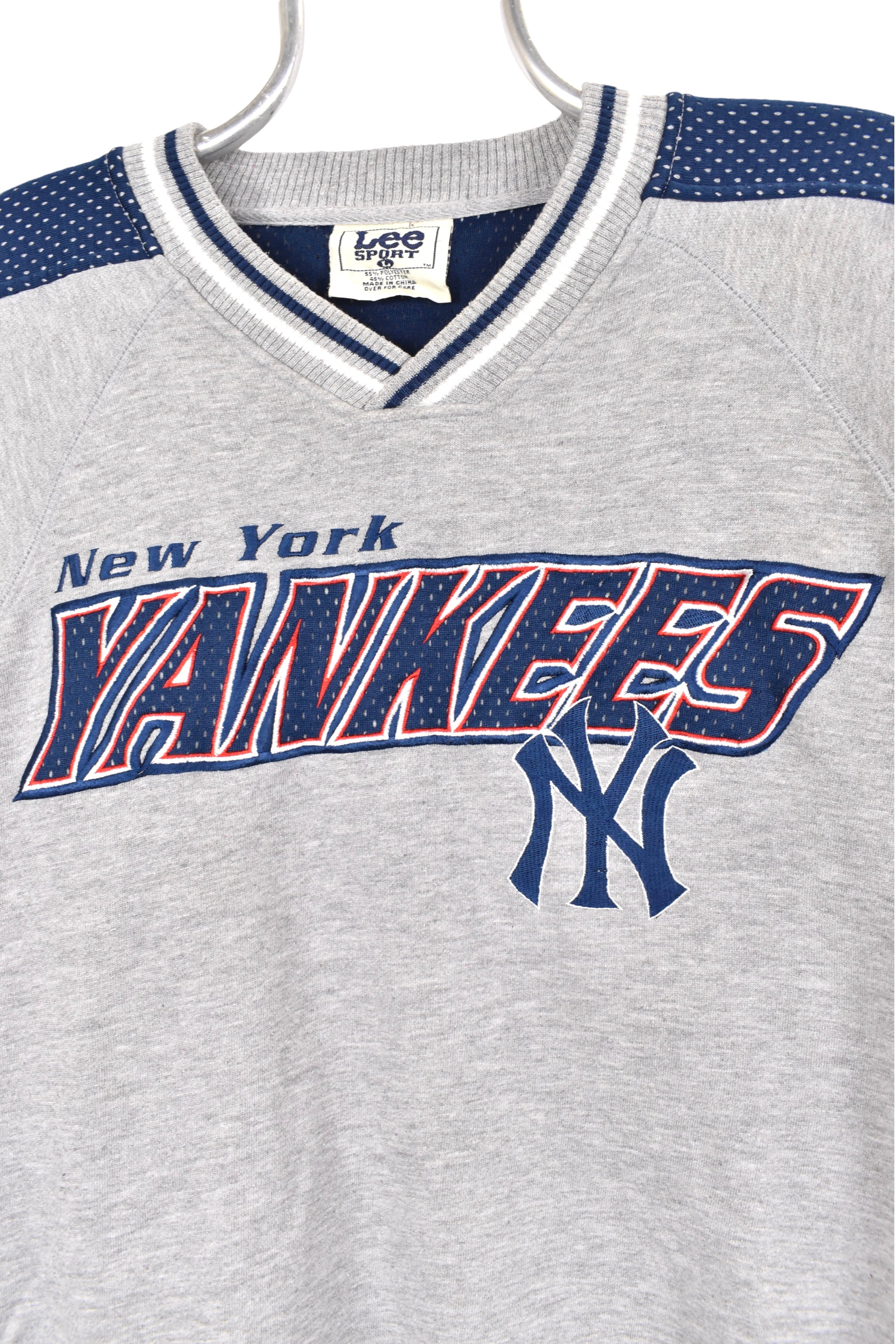 Vintage New York Yankees sweatshirt, MLB grey embroidered jumper - AU XL PRO SPORT