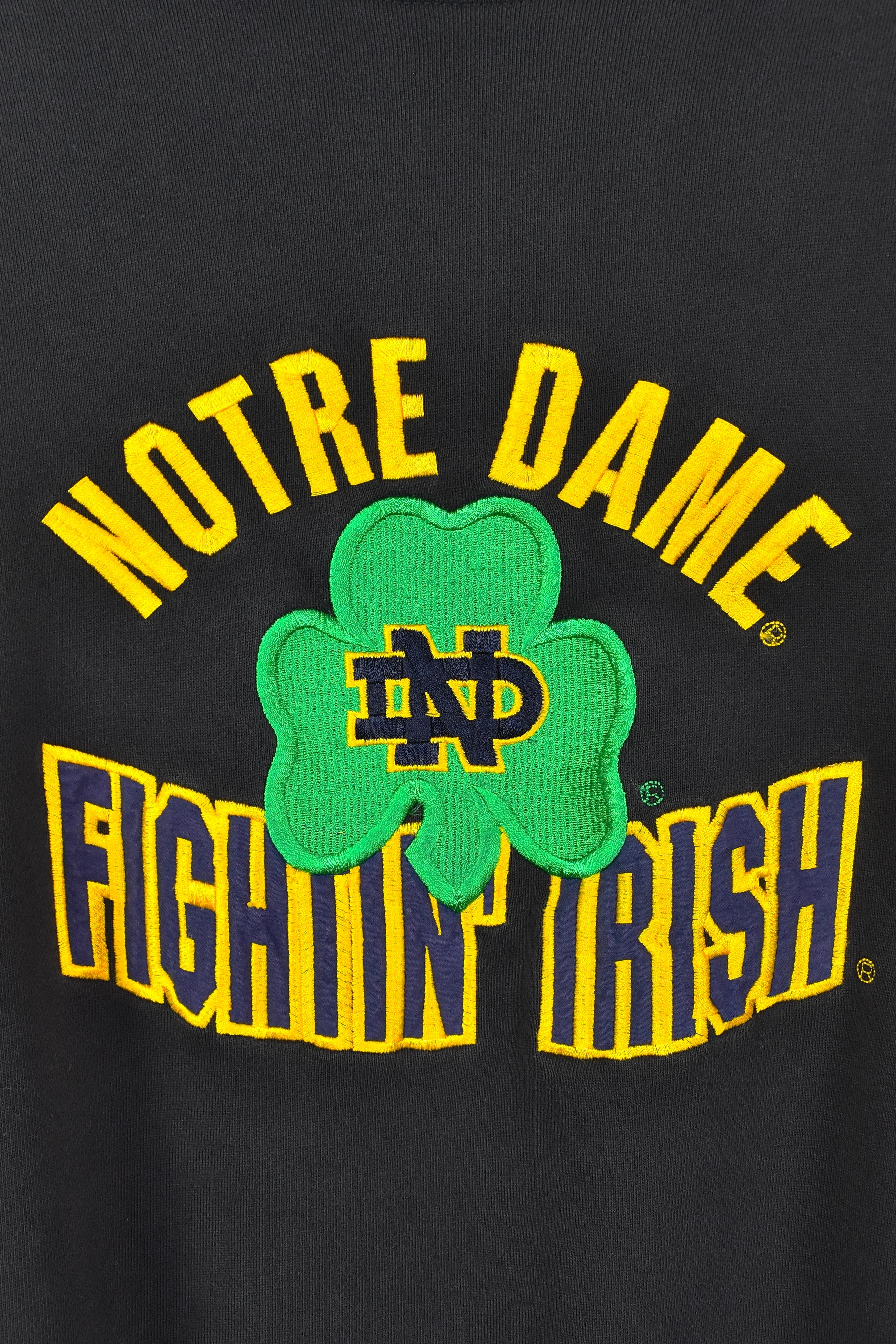 Vintage Notre Dame University sweatshirt, black embroidered crewneck - AU XL COLLEGE