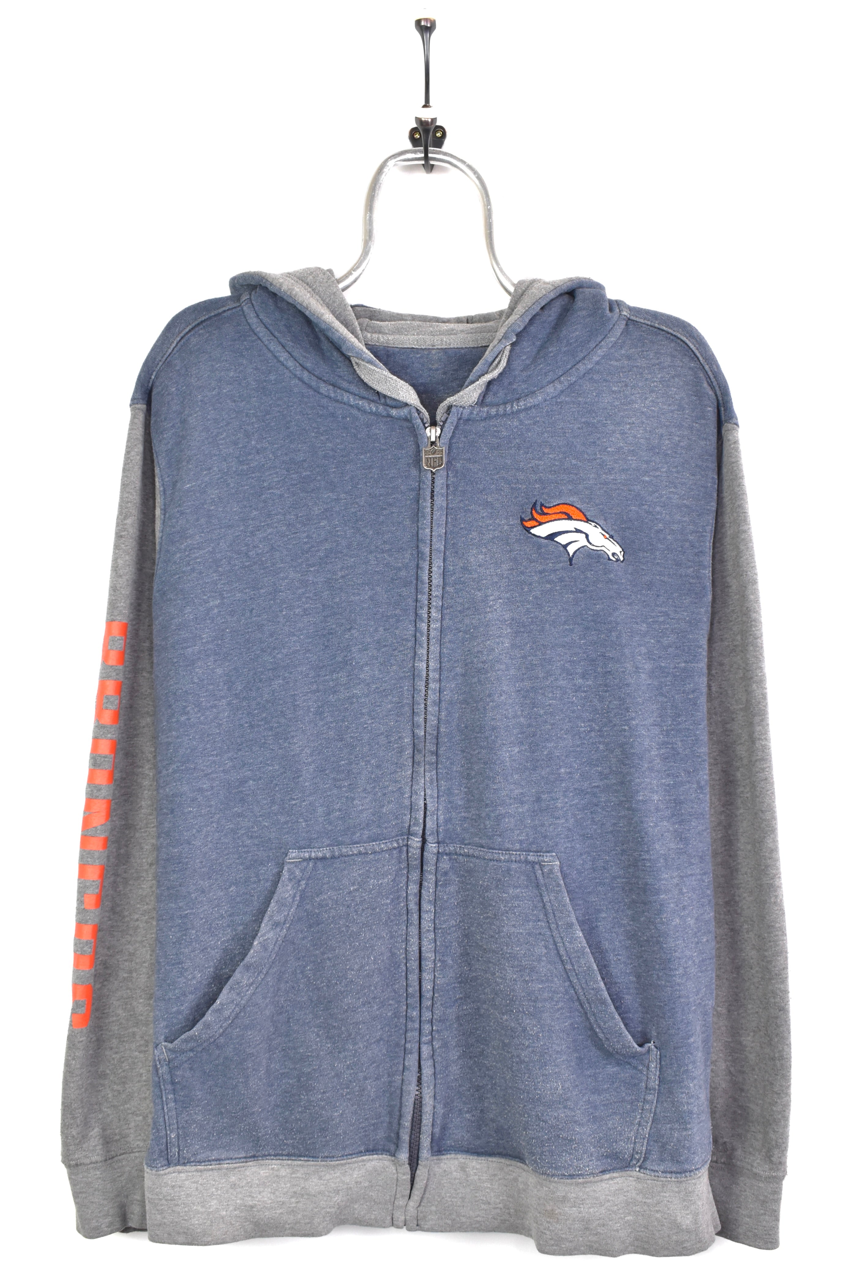 Vintage NFL Denver Broncos embroidered grey hoodie | Medium PRO SPORT